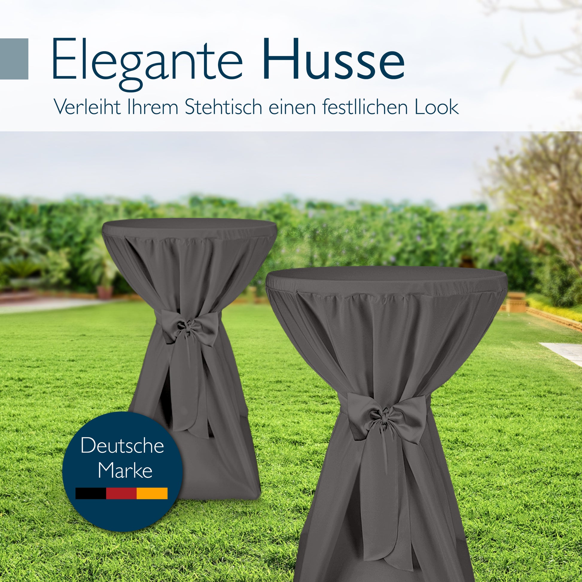 Beautissu 5er Set Premium Stehtischhusse für Stehtische Ø 60/70/80 cm
