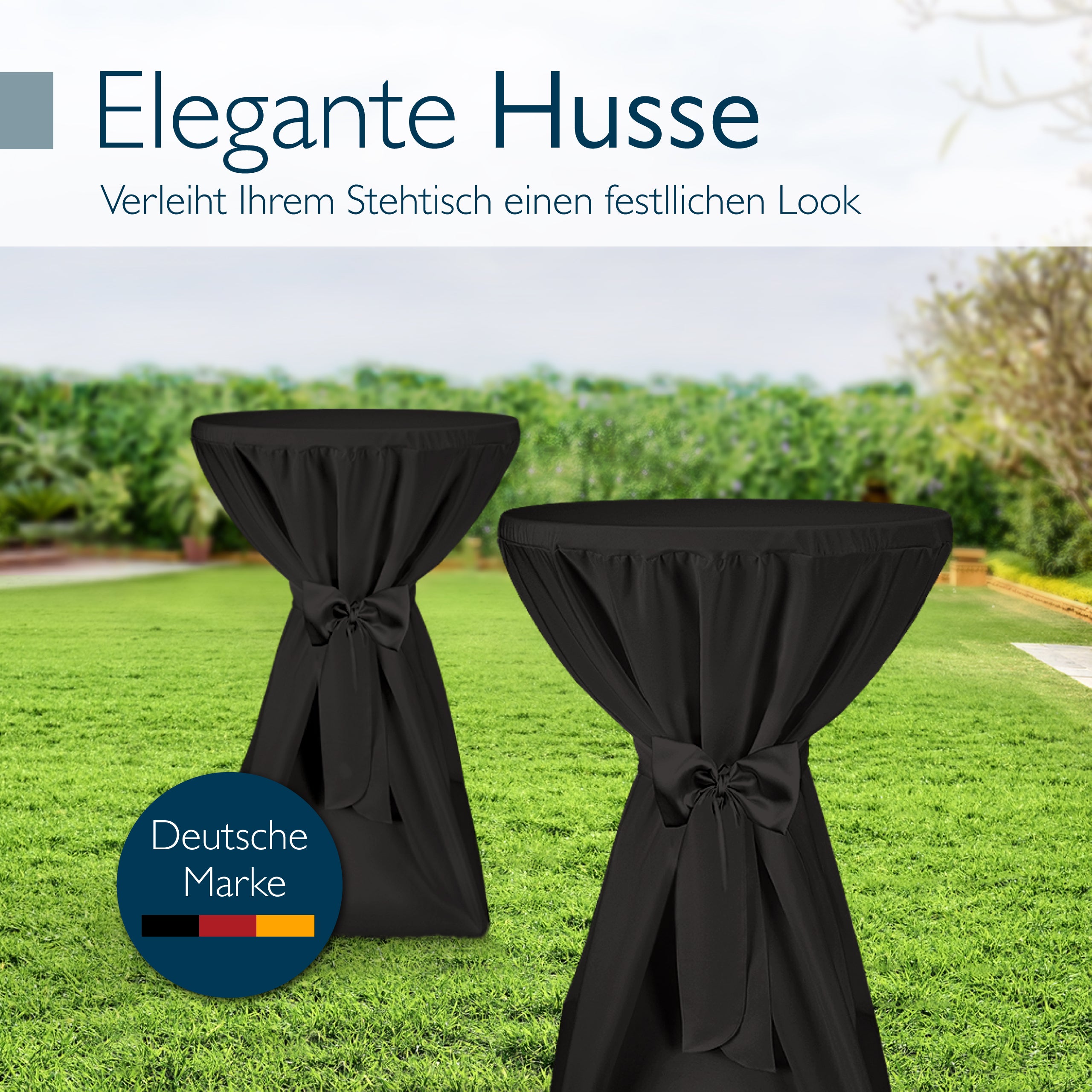 Beautissu 5er Set Premium Stehtischhusse für Stehtische Ø 60/70/80 cm