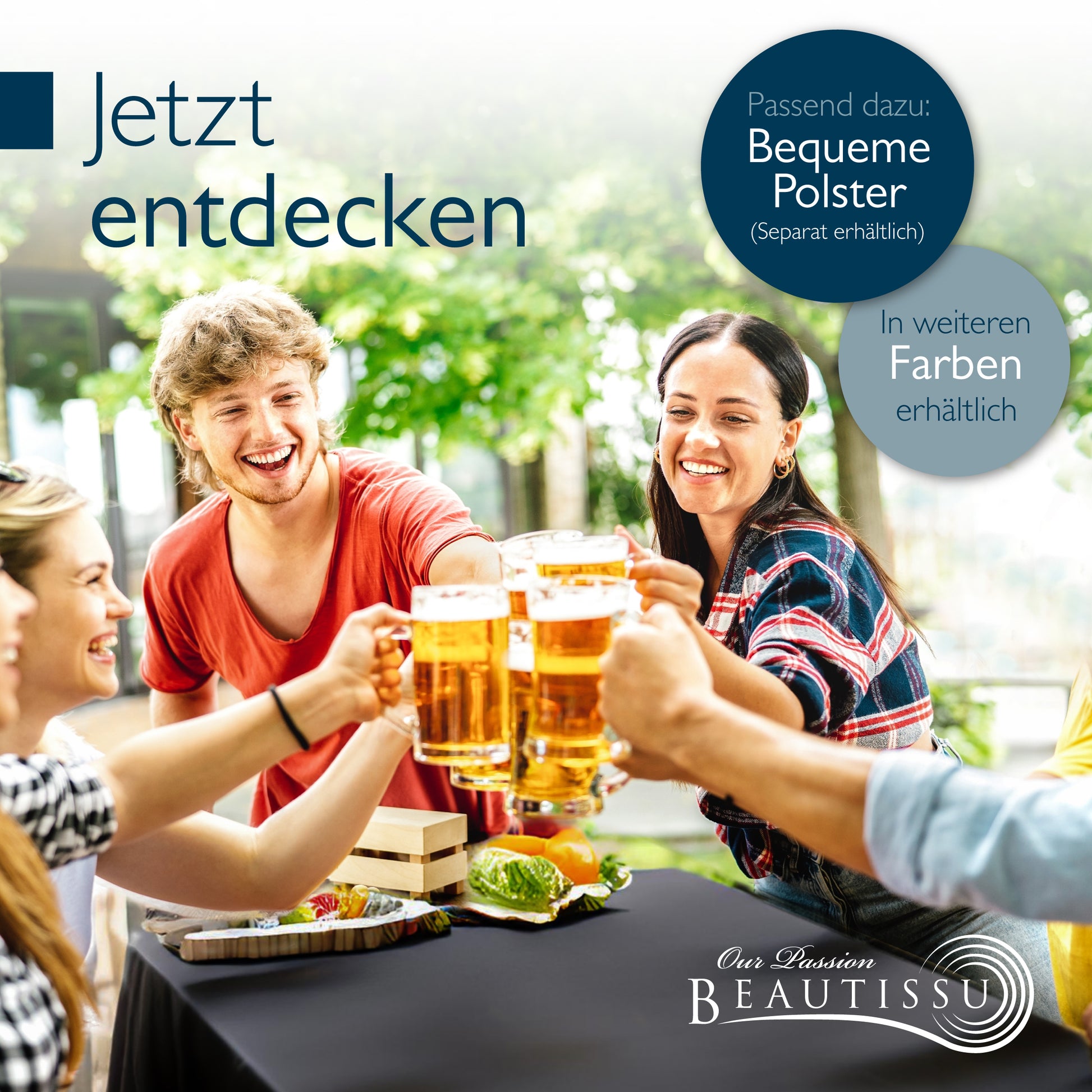 Beautissu 3tlg. Premium Hussen für Bierzeltgarnitur 200x50/70 cm – Bie