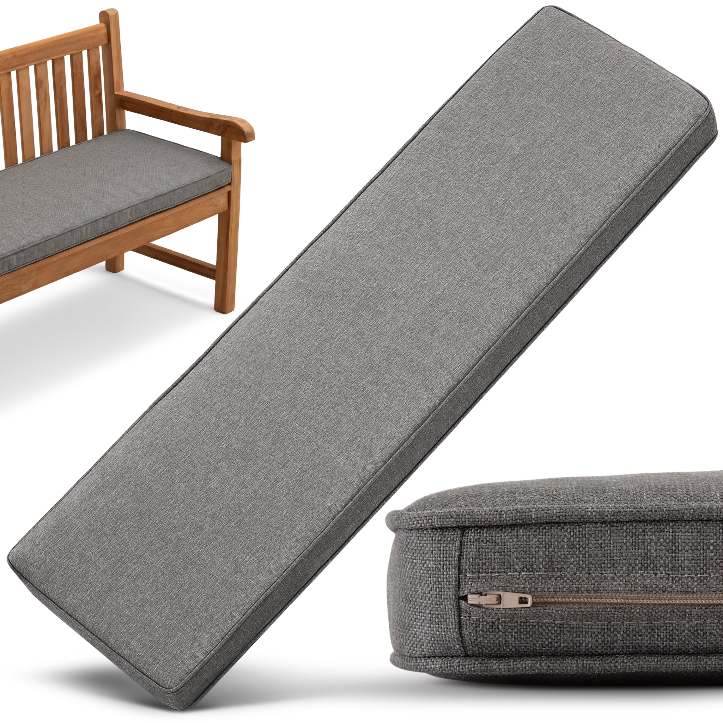 Beautissu Wetterfestes Outdoor Gartenbank Sitzkissen 5 cm dick – Banka