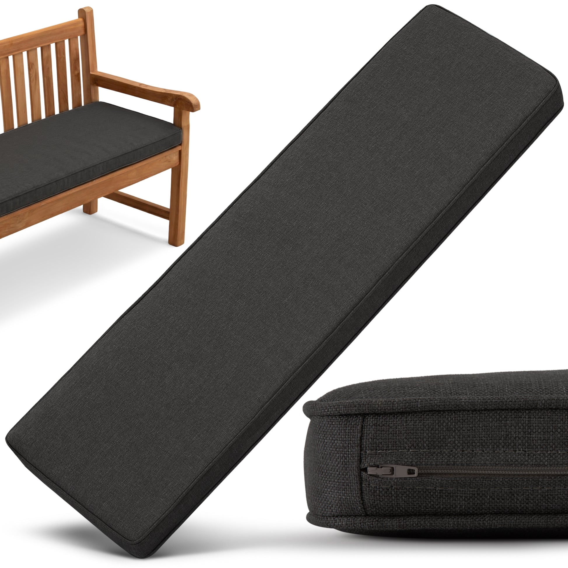 Beautissu Wetterfestes Outdoor Gartenbank Sitzkissen 5 cm dick – Banka