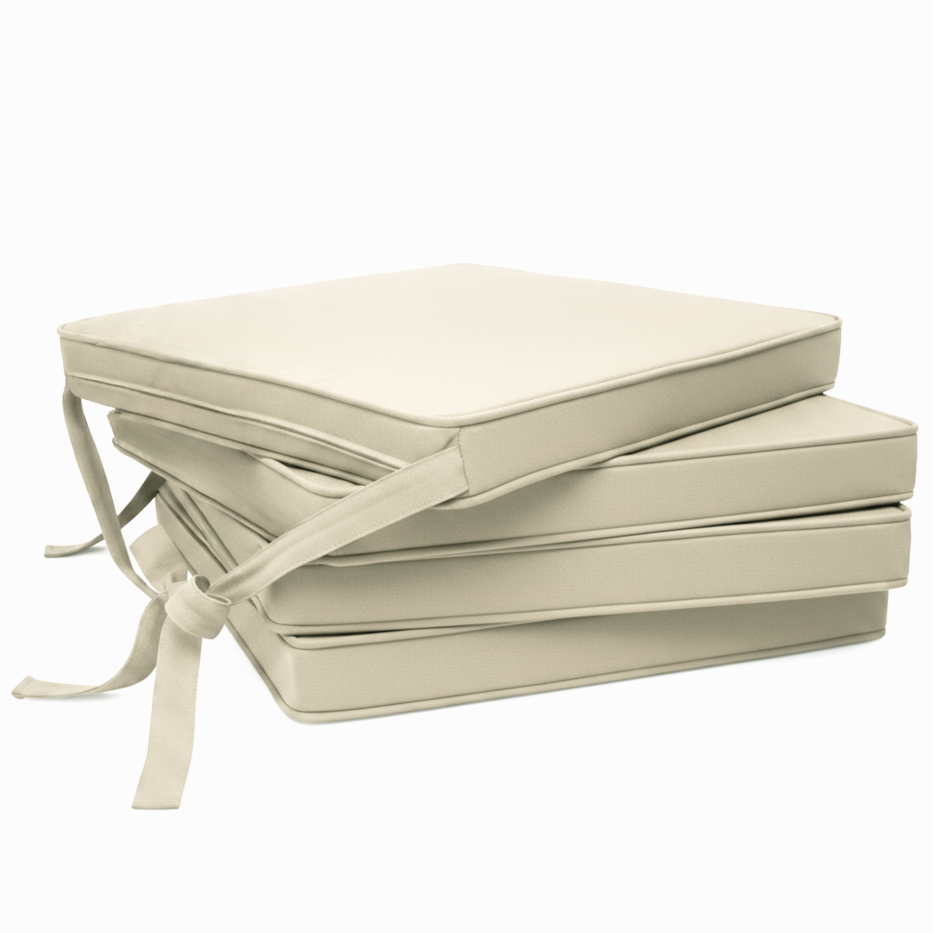 Beautissu Sitzkissen mit Bändern & Reißverschluss 45×40 cm – Stuhlkiss