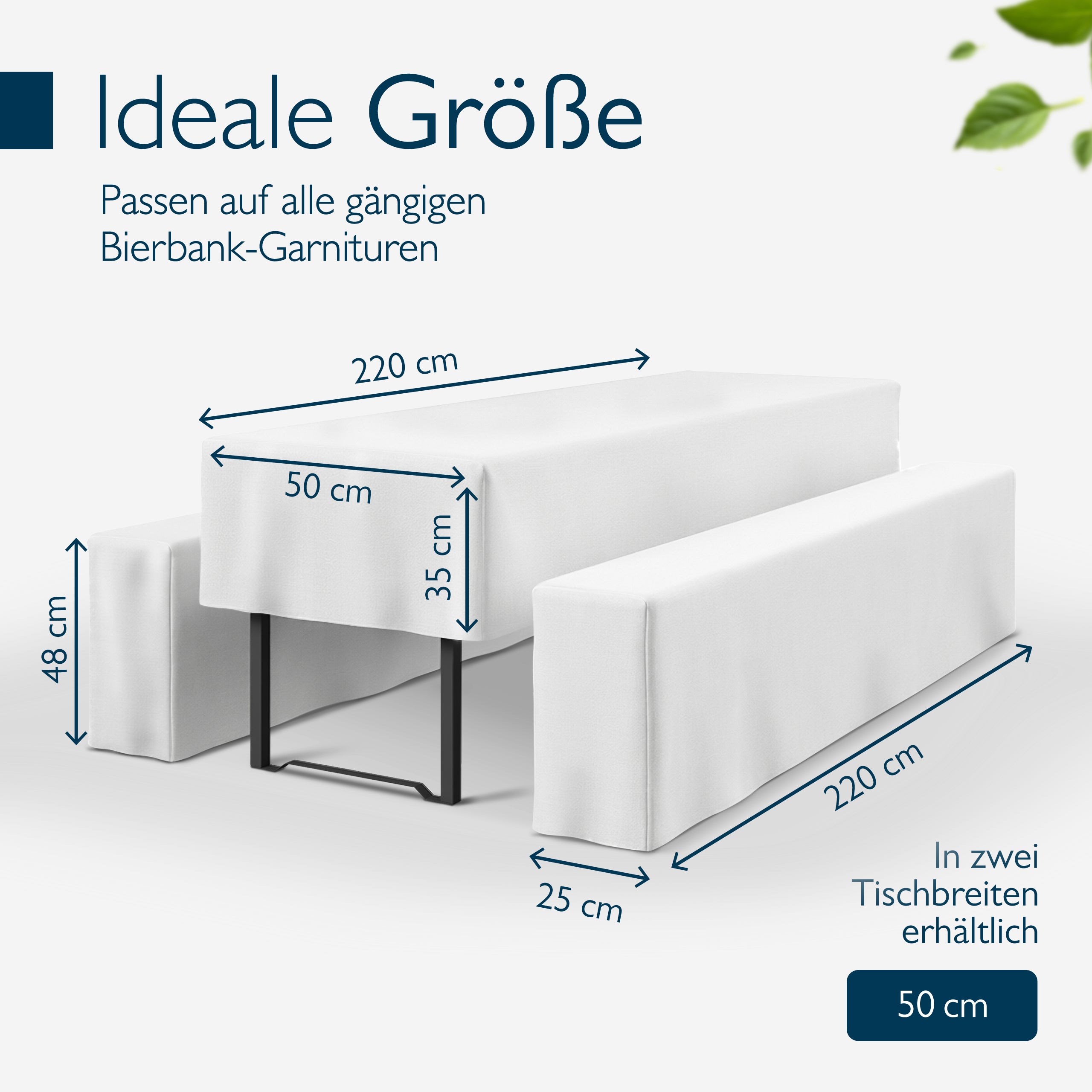 Beautissu 3tlg. Premium Hussen für Bierzeltgarnitur 200x50/70 cm – Bie