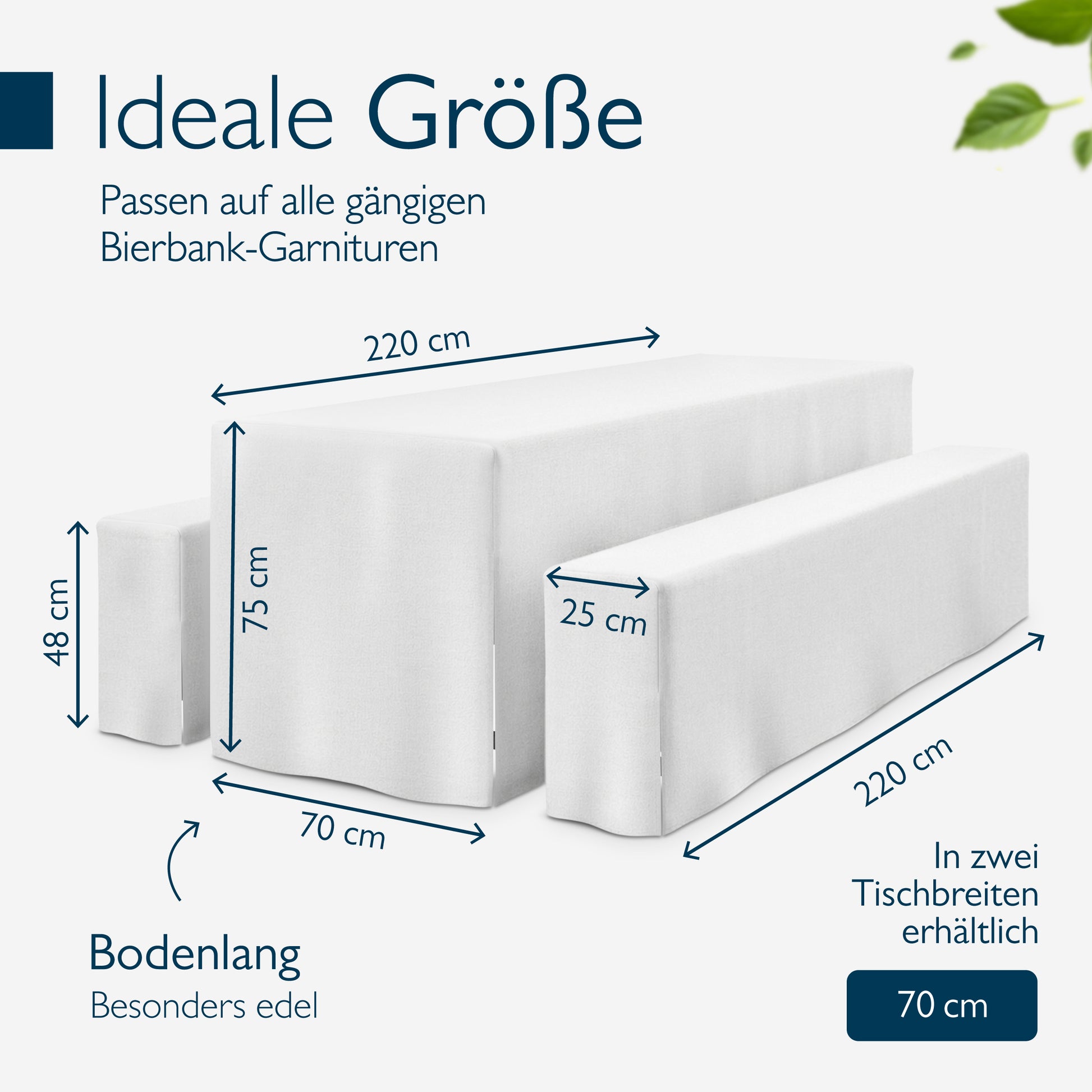 Beautissu 3tlg. Premium Hussen für Bierzeltgarnitur 200x50/70 cm – Bie