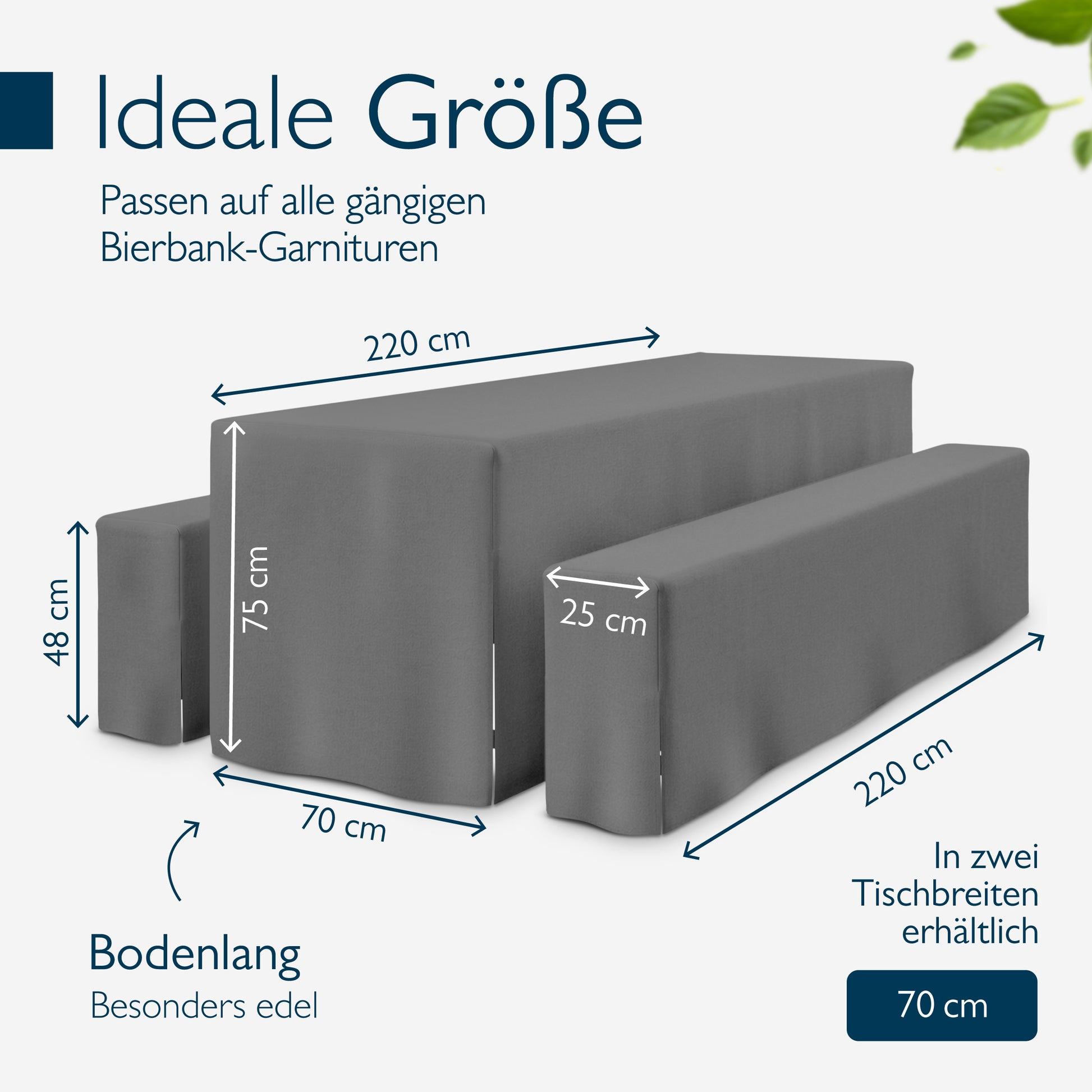 Beautissu 3tlg. Premium Hussen für Bierzeltgarnitur 200x50/70 cm – Bie