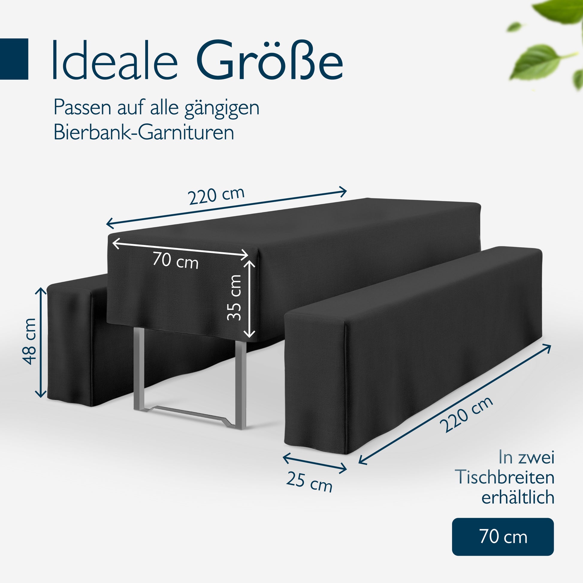 Beautissu 3tlg. Premium Hussen für Bierzeltgarnitur 200x50/70 cm – Bie