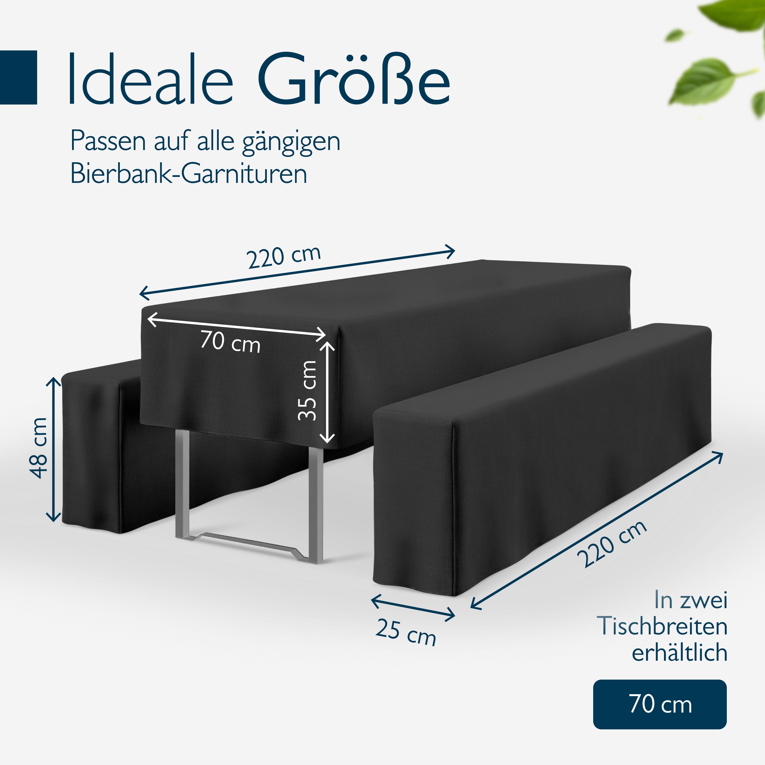 Beautissu 3tlg. Premium Hussen für Bierzeltgarnitur 200x50/70 cm – Bie