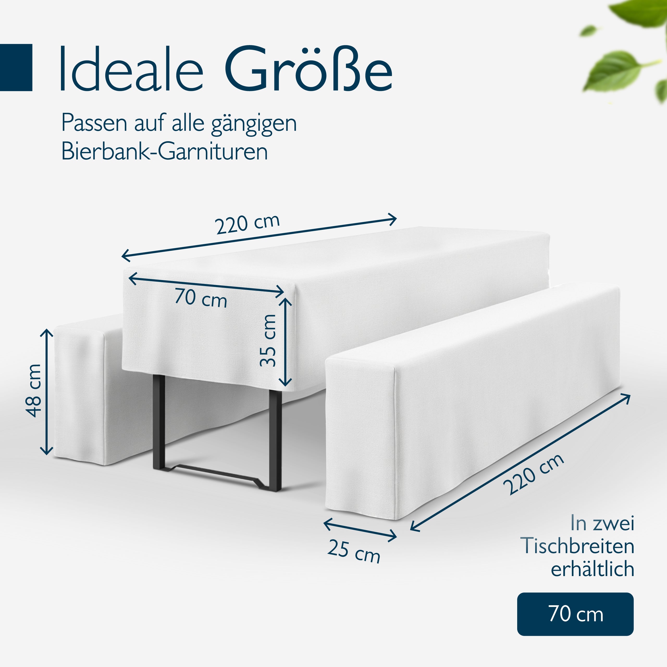 Beautissu 3tlg. Premium Hussen für Bierzeltgarnitur 200x50/70 cm – Bie