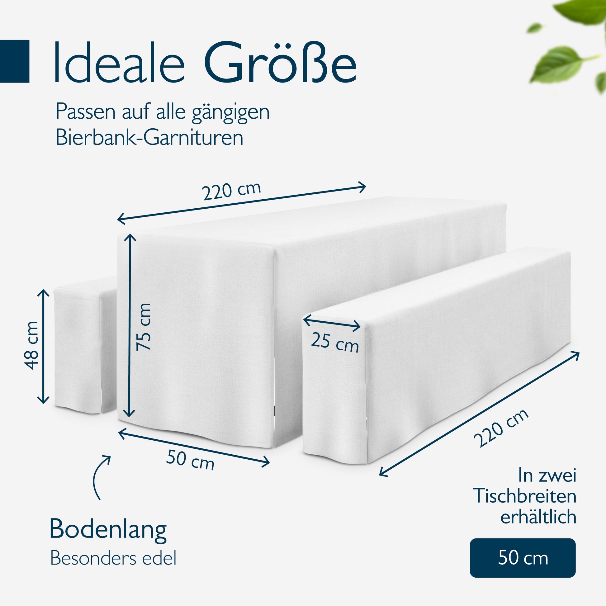 Beautissu 3tlg. Premium Hussen für Bierzeltgarnitur 200x50/70 cm – Bie