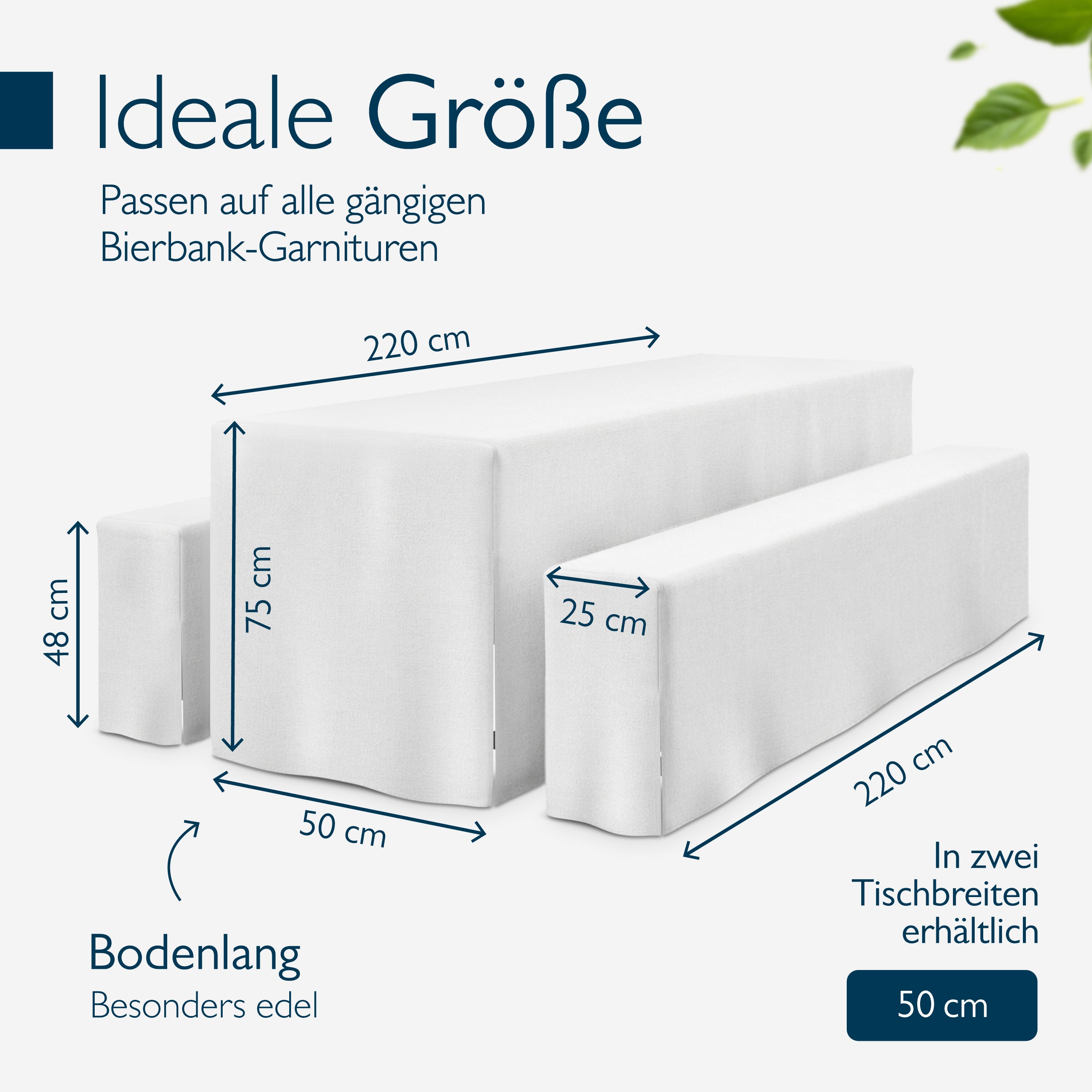 Beautissu 3tlg. Premium Hussen für Bierzeltgarnitur 200x50/70 cm – Bie