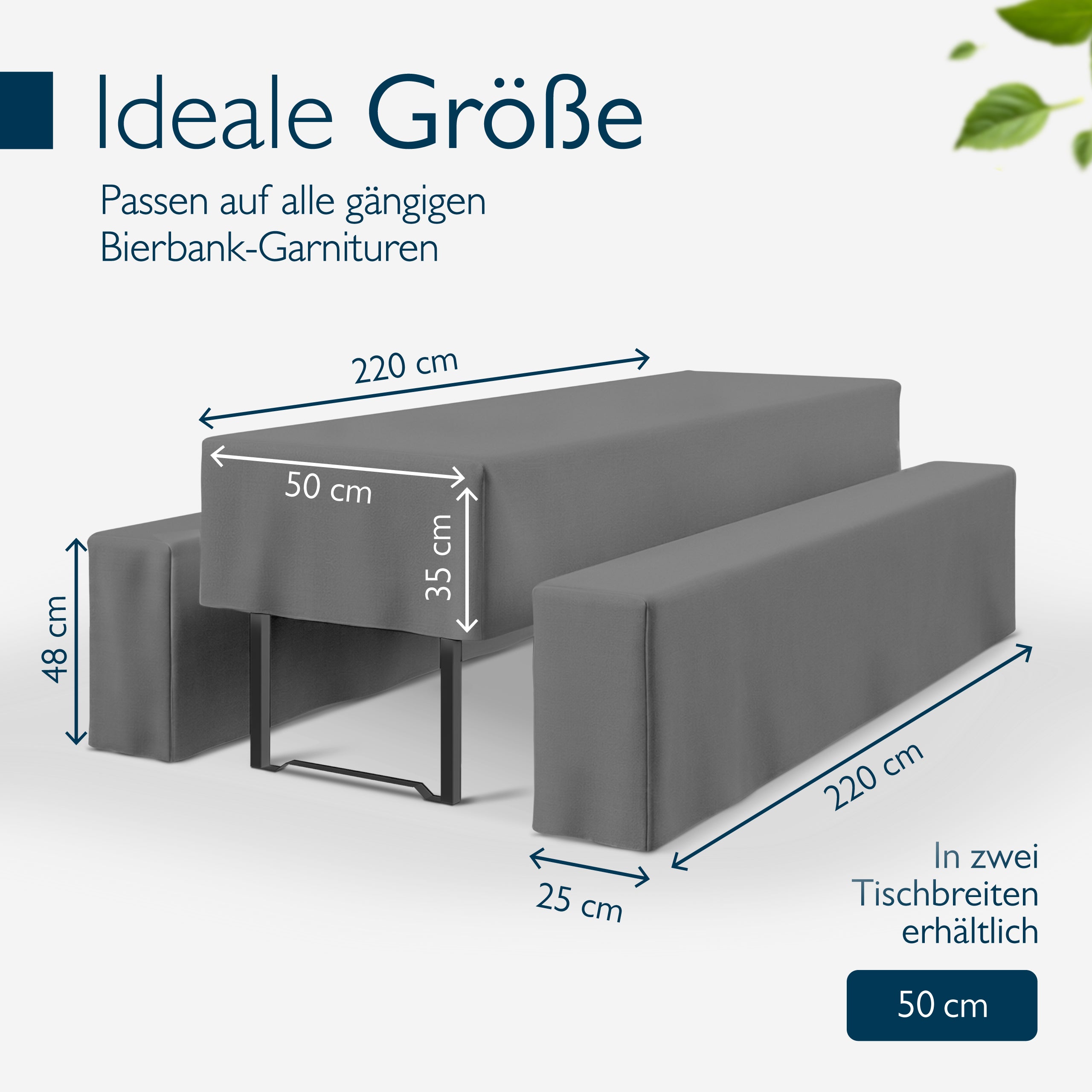 Beautissu 3tlg. Premium Hussen für Bierzeltgarnitur 200x50/70 cm – Bie