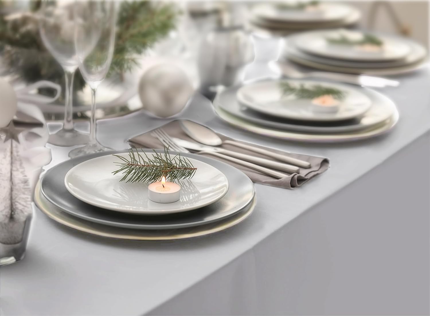 Beautissu 3tlg. Hussen für Bierzeltgarnitur 200x50/70 cm – Biertischhu