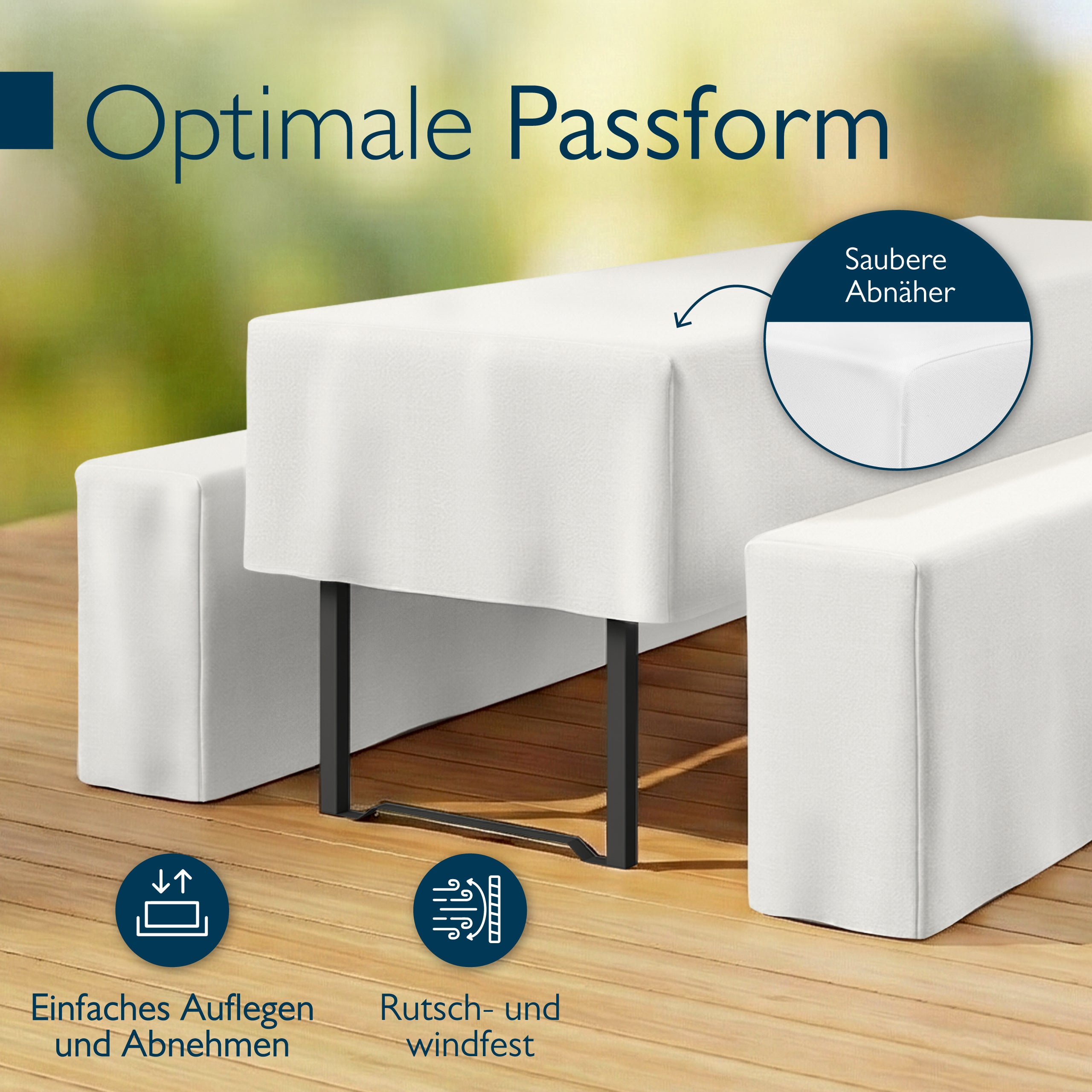 Beautissu 3tlg. Premium Hussen für Bierzeltgarnitur 200x50/70 cm – Bie