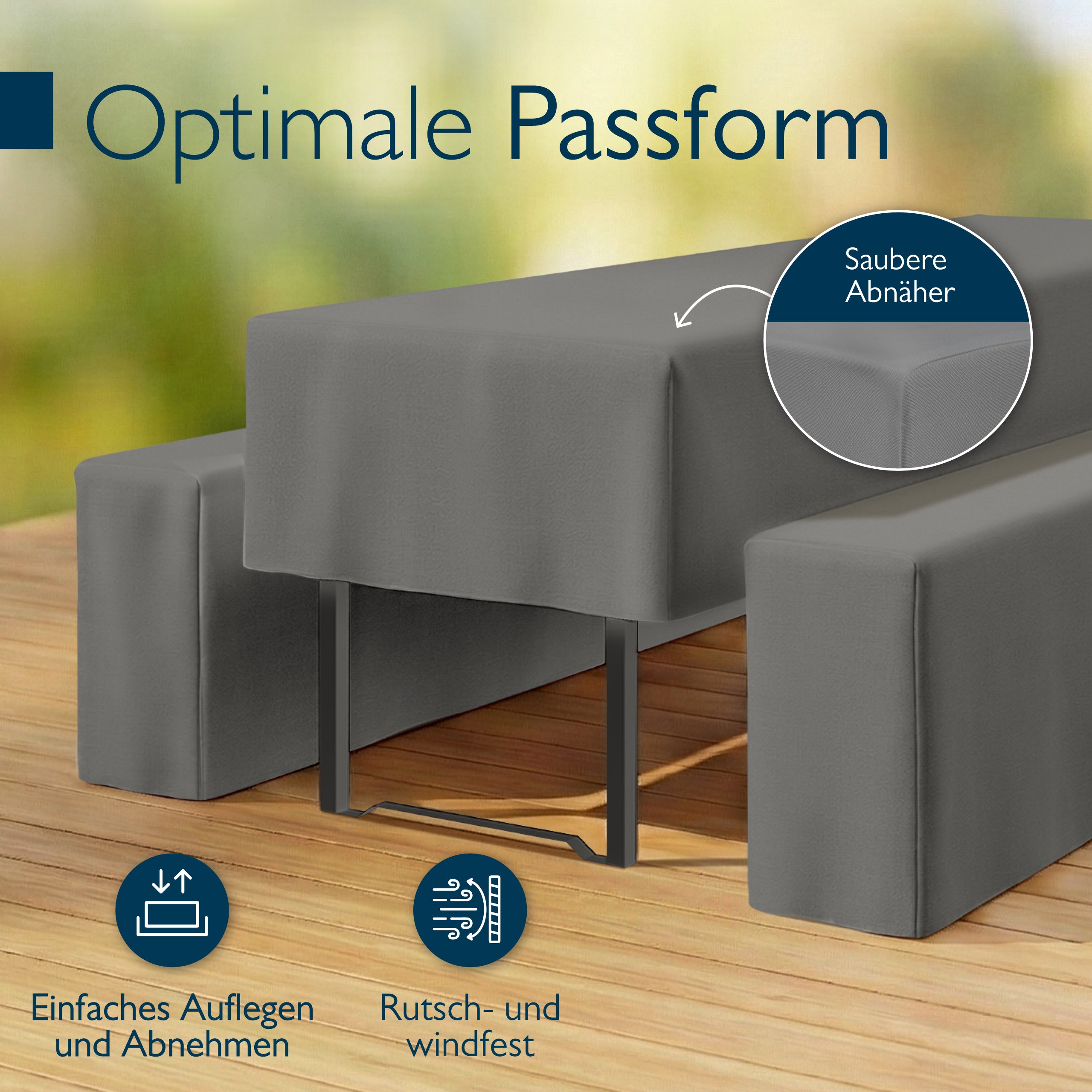 Beautissu 3tlg. Premium Hussen für Bierzeltgarnitur 200x50/70 cm – Bie