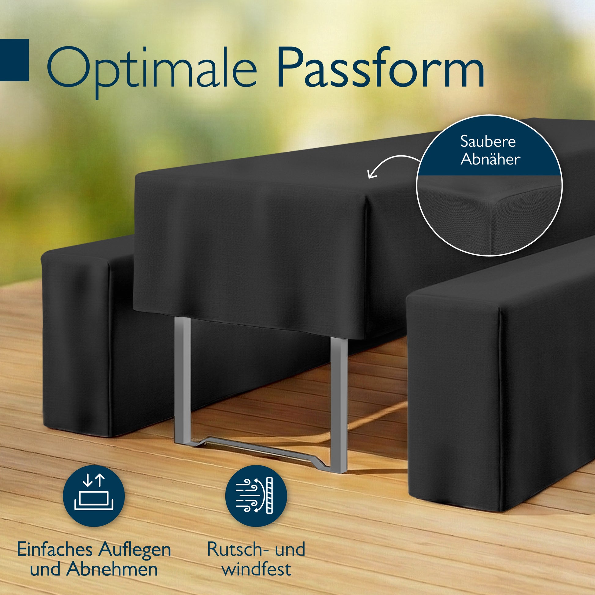 Beautissu 3tlg. Premium Hussen für Bierzeltgarnitur 200x50/70 cm – Bie