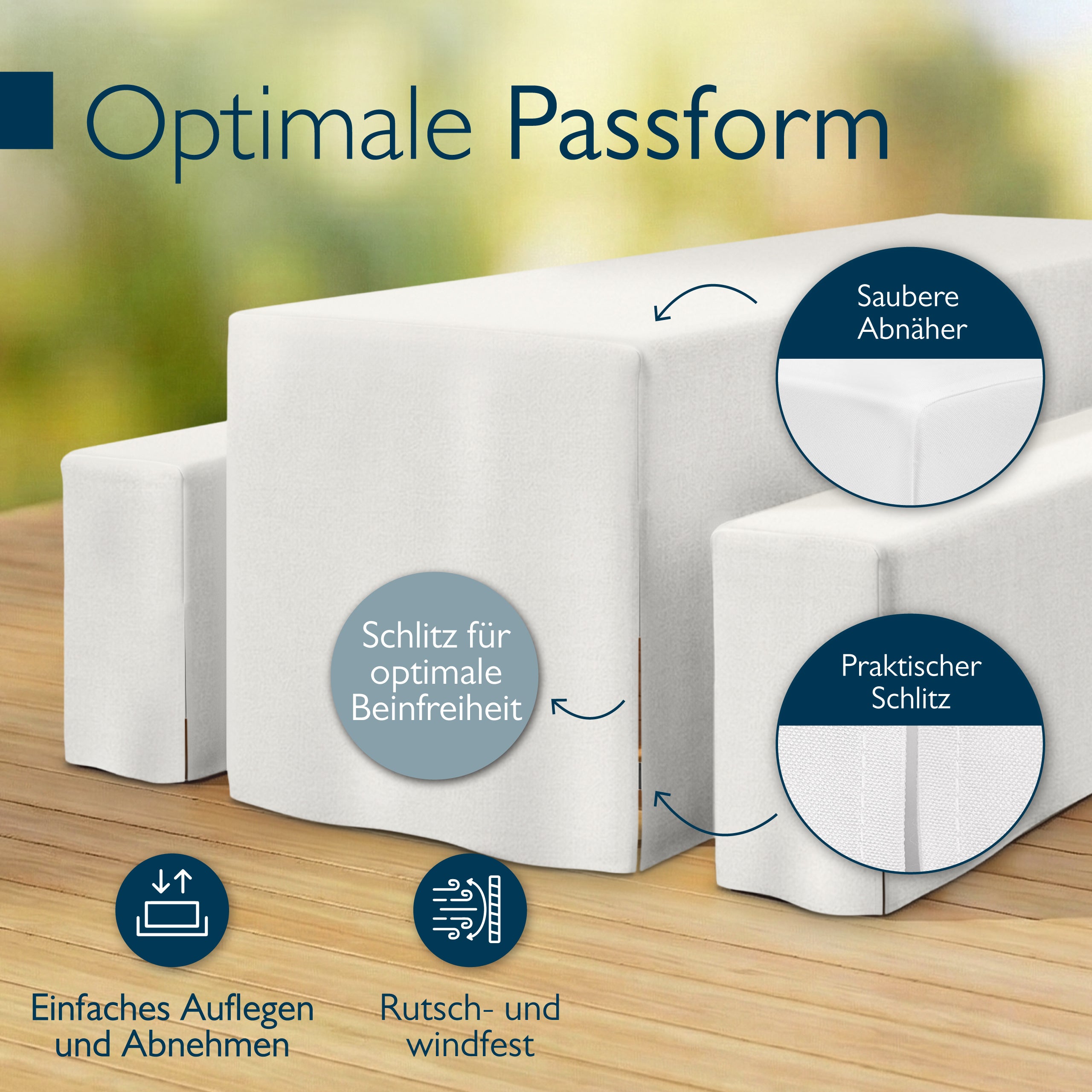 Beautissu 3tlg. Premium Hussen für Bierzeltgarnitur 200x50/70 cm – Bie