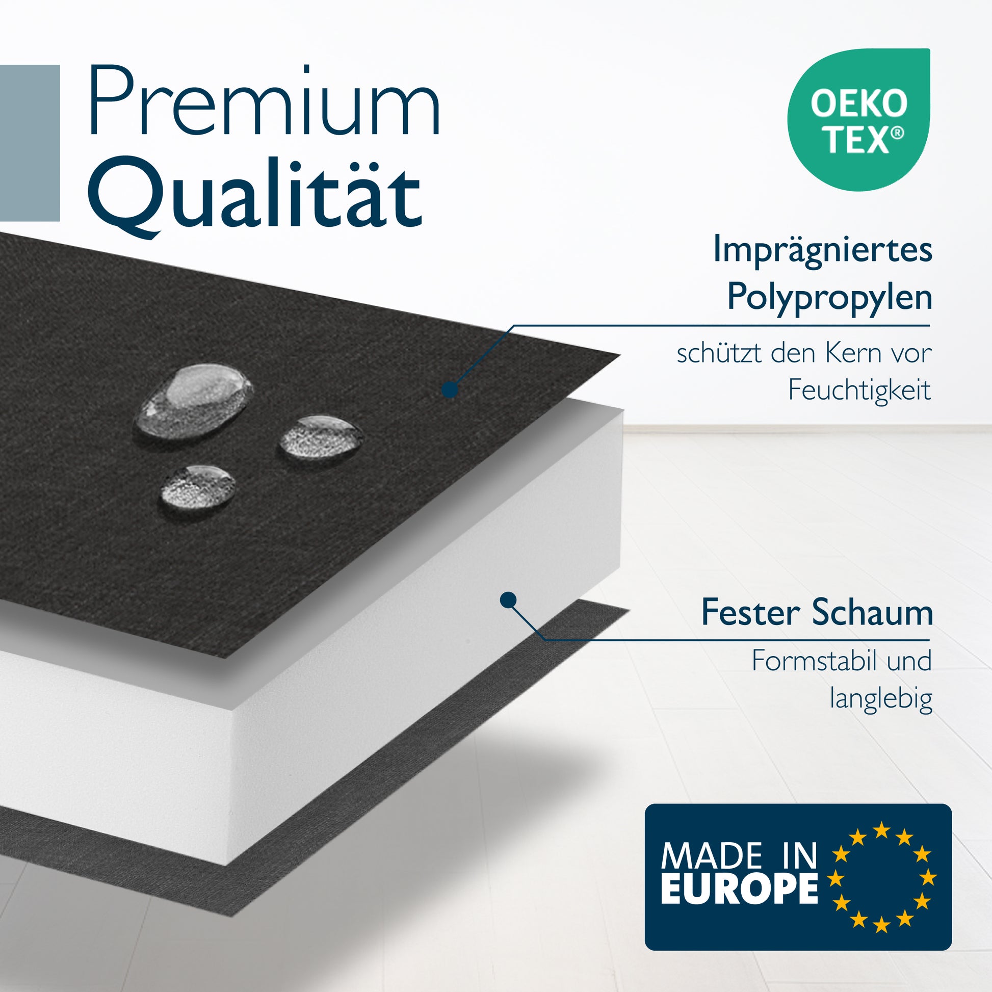 Beautissu Wetterfestes Outdoor Gartenbank Sitzkissen 5 cm dick – Banka