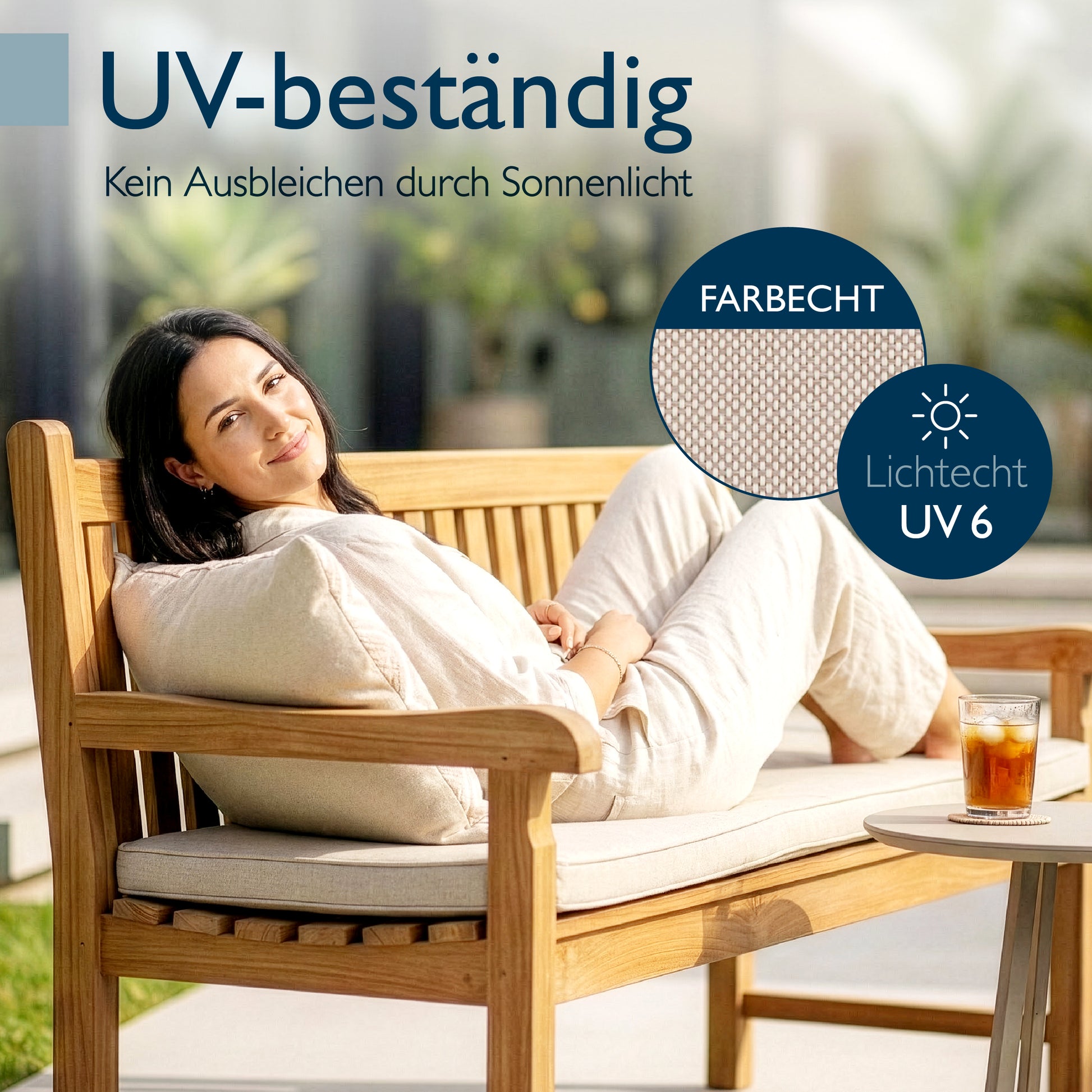 Beautissu 100% Wasserdicht Outdoor Gartenbank Sitzkissen 5 cm dick – B