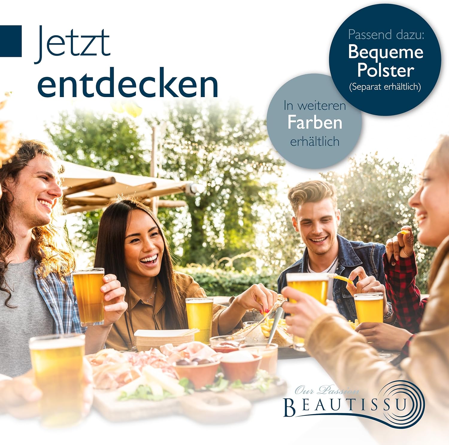 Beautissu 3tlg. Hussen für Bierzeltgarnitur 200x50/70 cm – Biertischhu