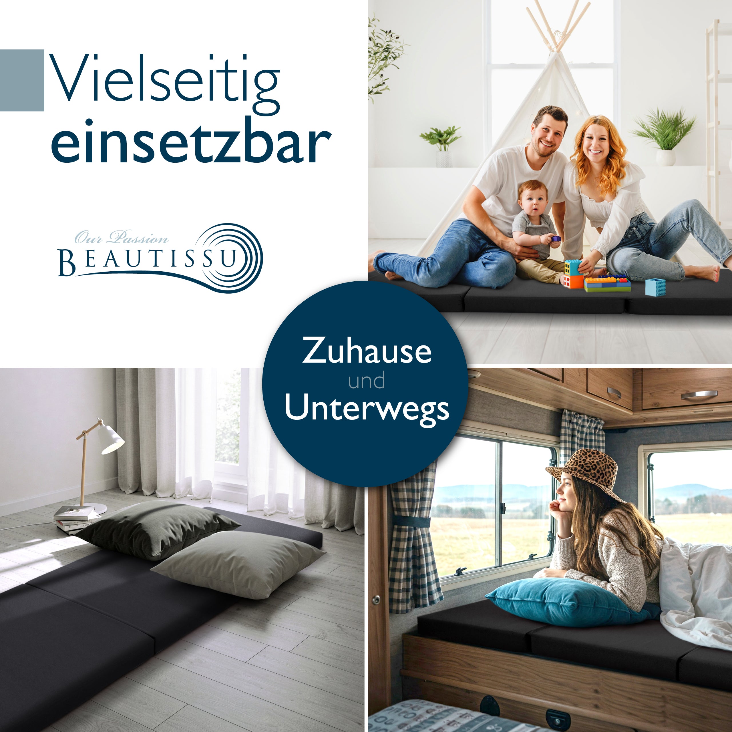 Beautissu Klappmatratze als Gästebett & Reisematratze div. Größen & Fa