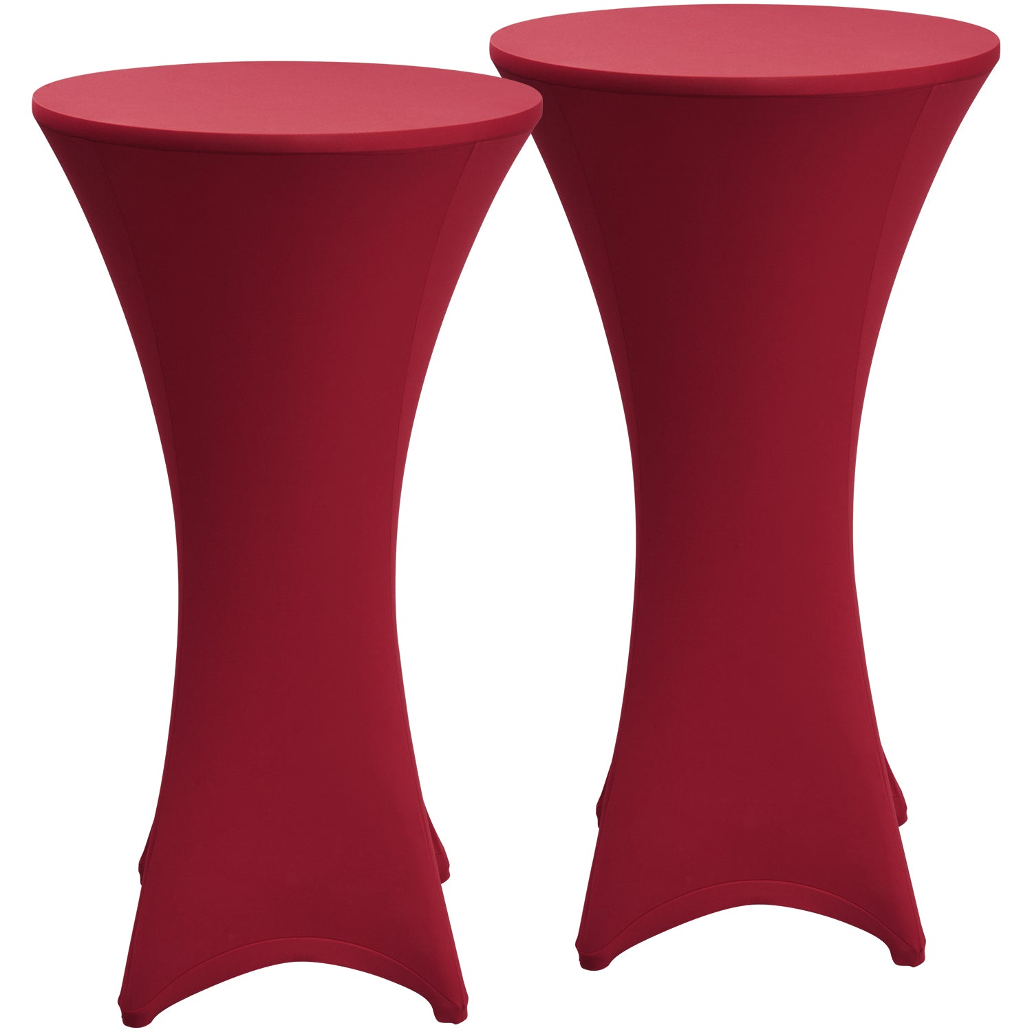 Schwarze Beautissu Stehtischhusse Stella aus elastischem Stretch-Gewebe mit verstärkten Fußtaschen für Stehtische Ø 60-80 cm