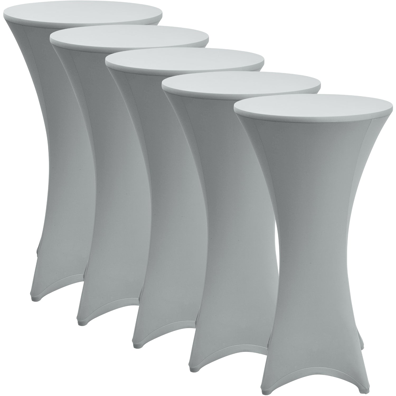 Elegante Stretch Stehtischhusse Stella mit 4 Fußtaschen, rutschfest und knitterfrei für Ø 60-80 cm Tische