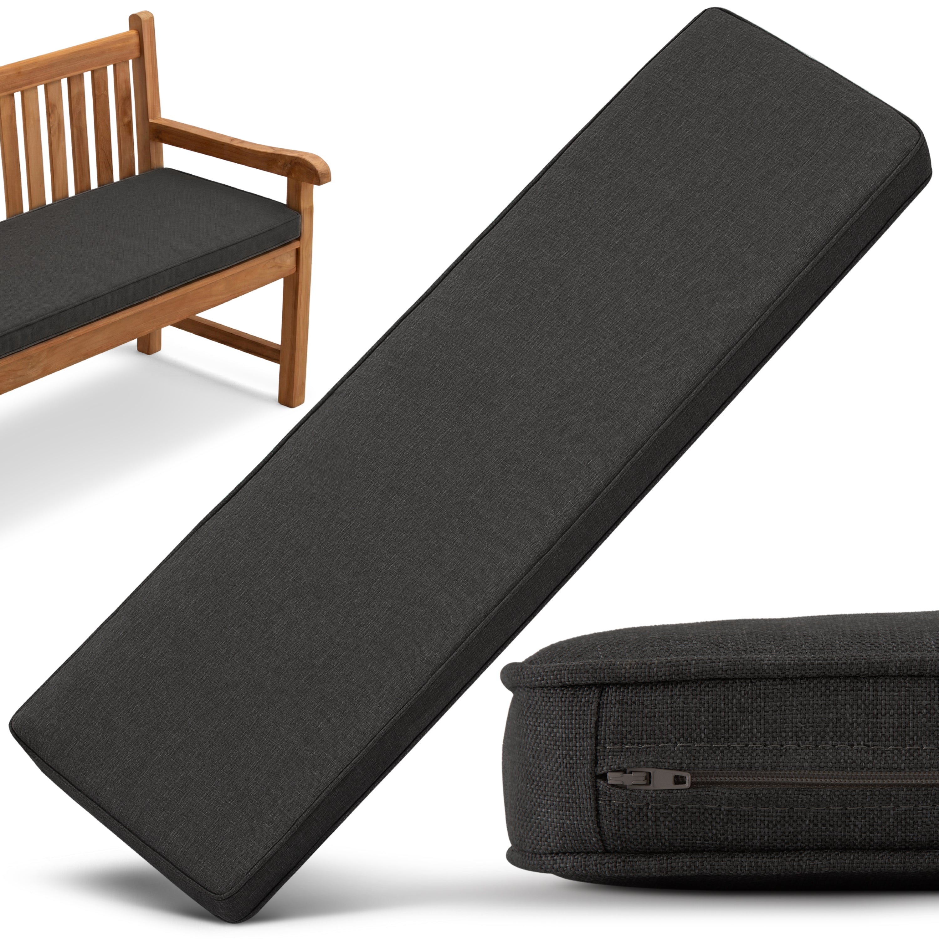 Beautissu Wetterfestes Outdoor Gartenbank Sitzkissen 5 cm dick – Banka