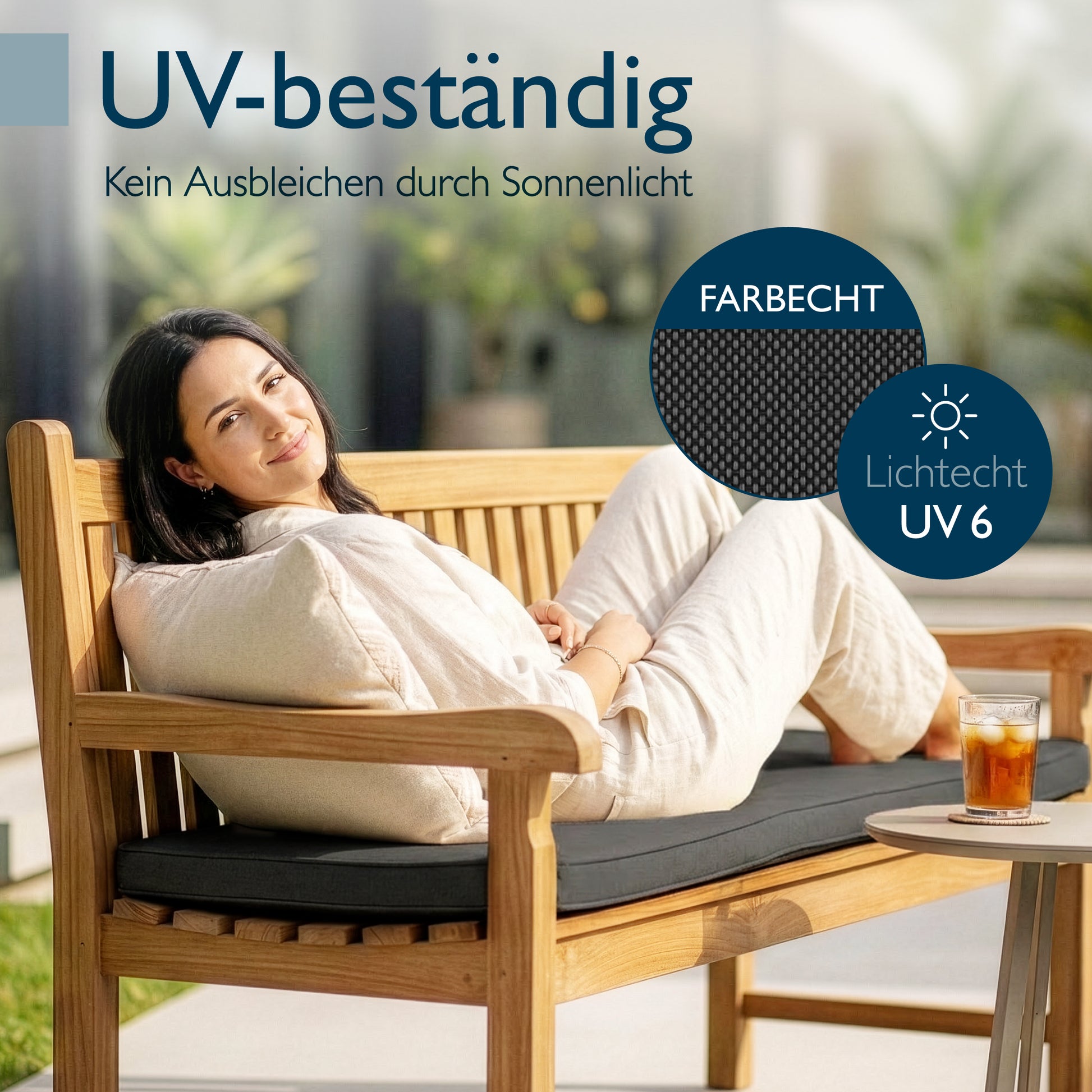 Beautissu 100% Wasserdicht Outdoor Gartenbank Sitzkissen 5 cm dick – B