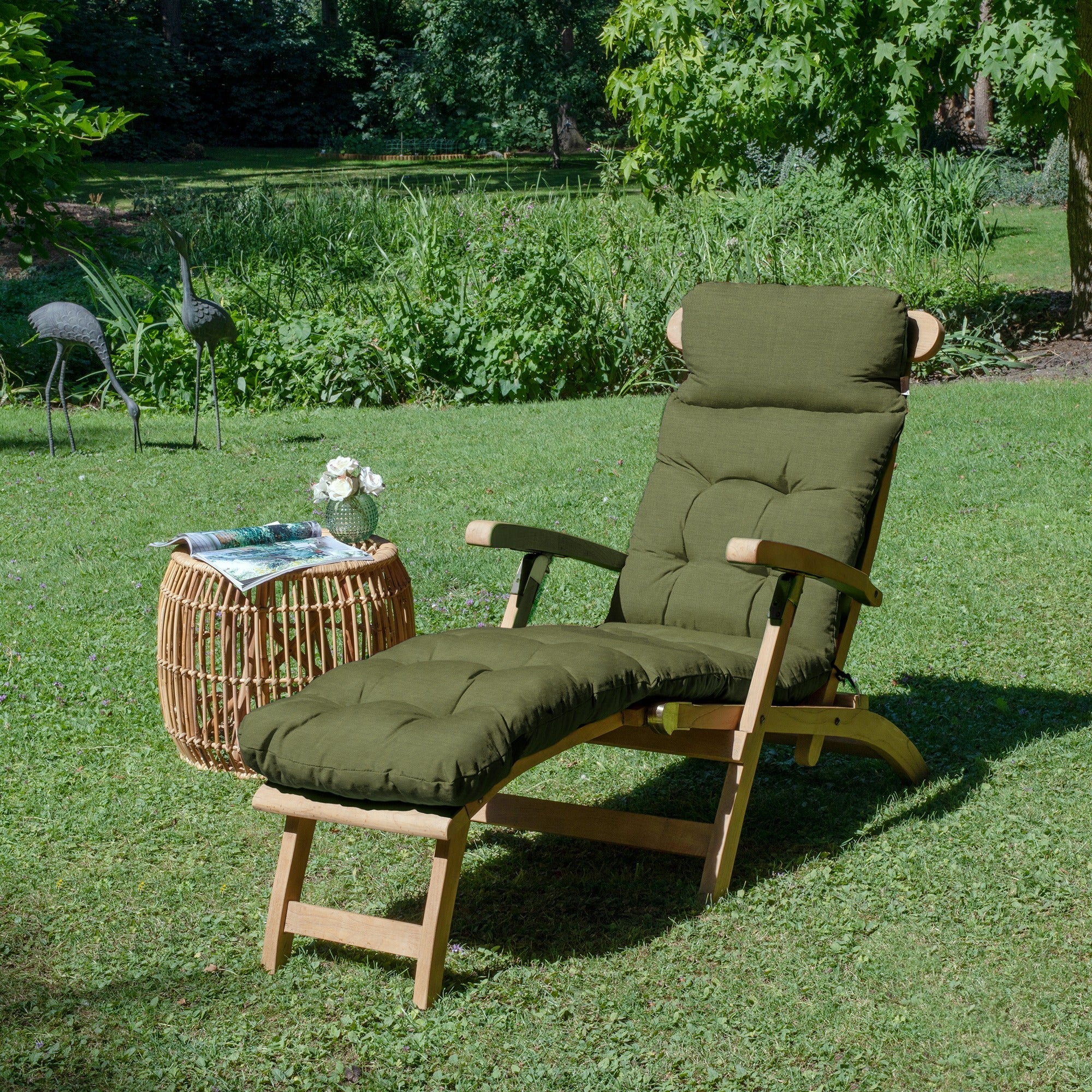 Beautissu Deckchair Auflage mit 8 cm Polsterung, UV-beständig und OEKO-TEX zertifiziert für Gartenliege