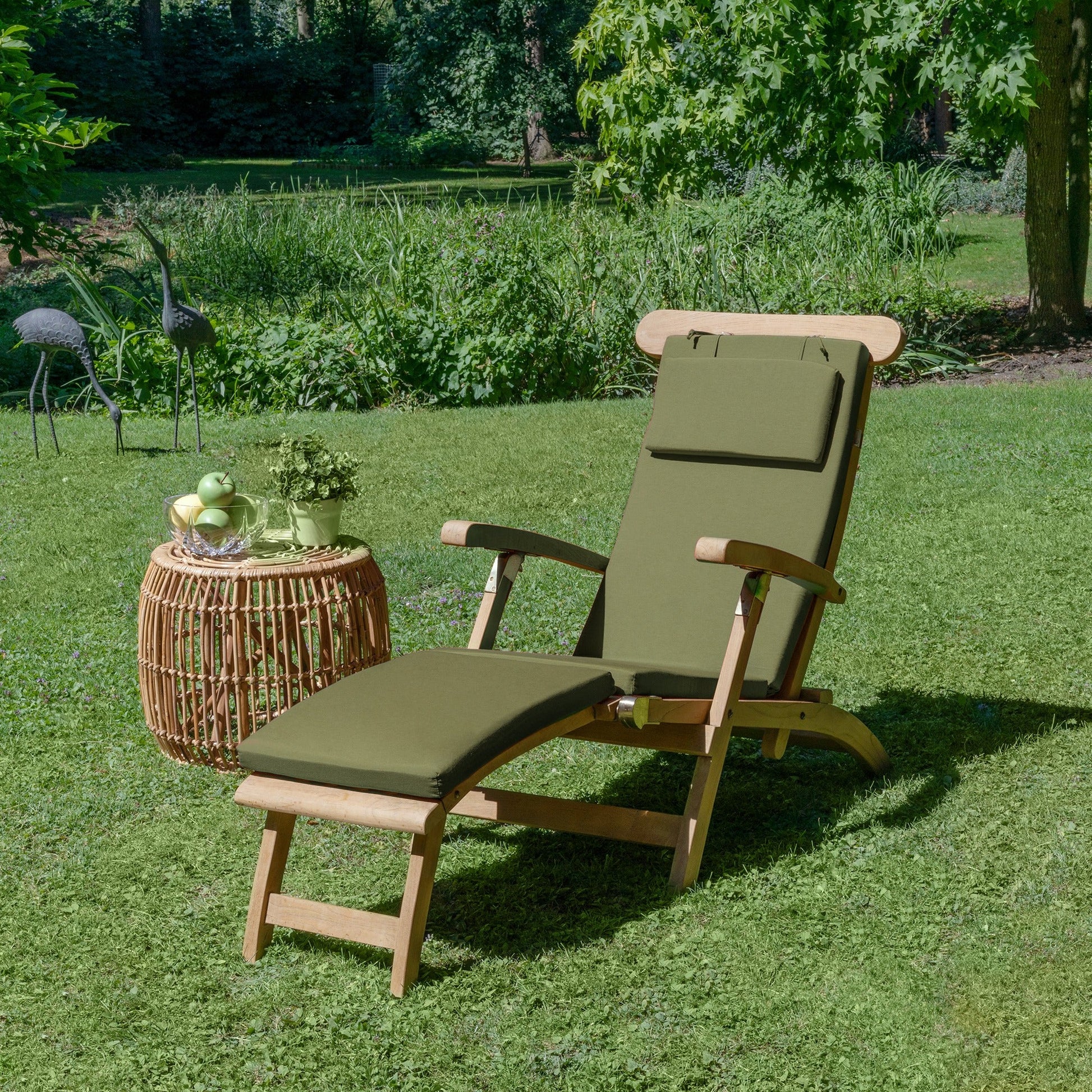 Beautissu Deckchair Auflage mit 5 cm Polsterung und abnehmbarem Bezug für Outdoor-Liegestuhl