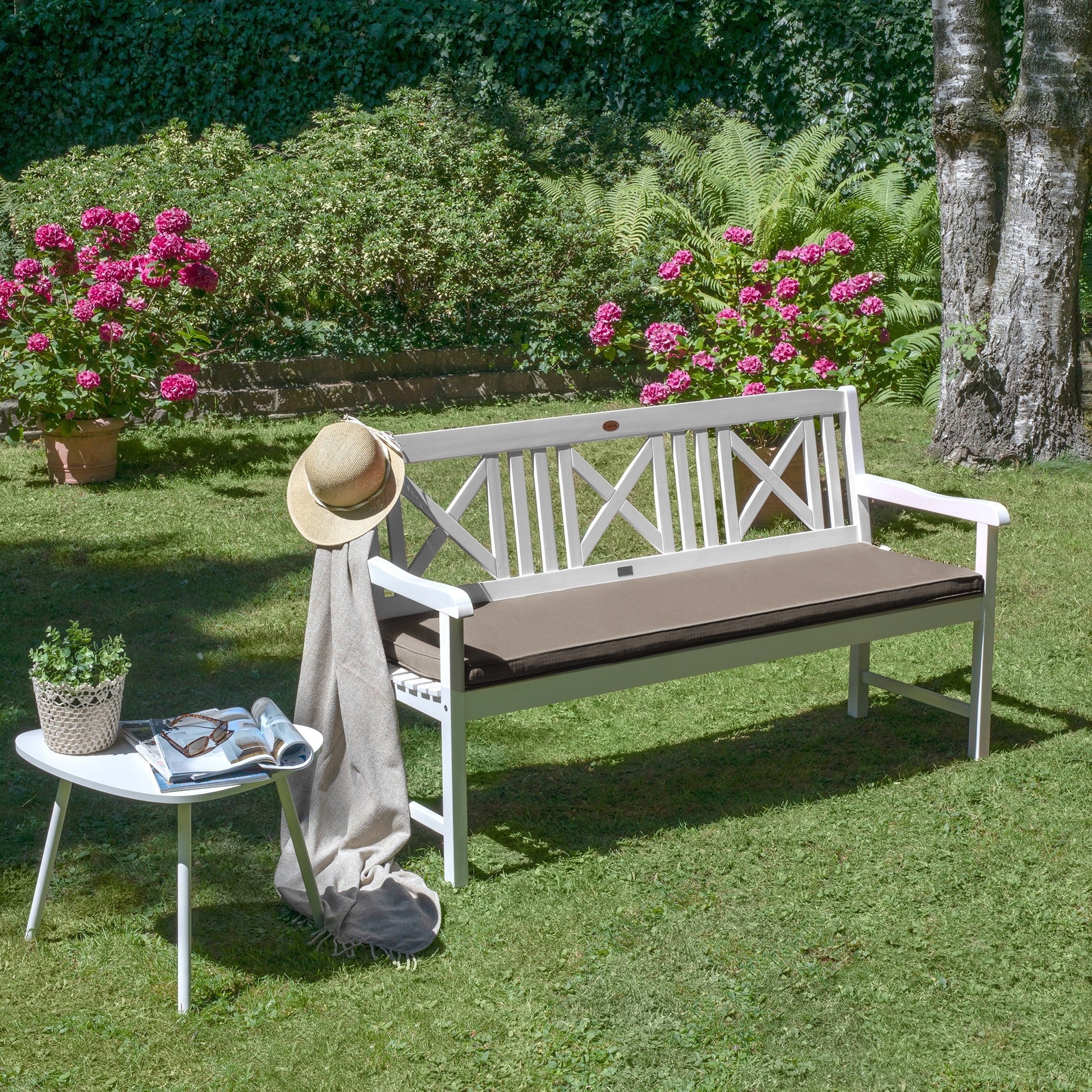 Beautissu Bankauflage Loft BK Outdoor Polsterung Polyurethan-Schaum abnehmbar waschbar 30 Grad