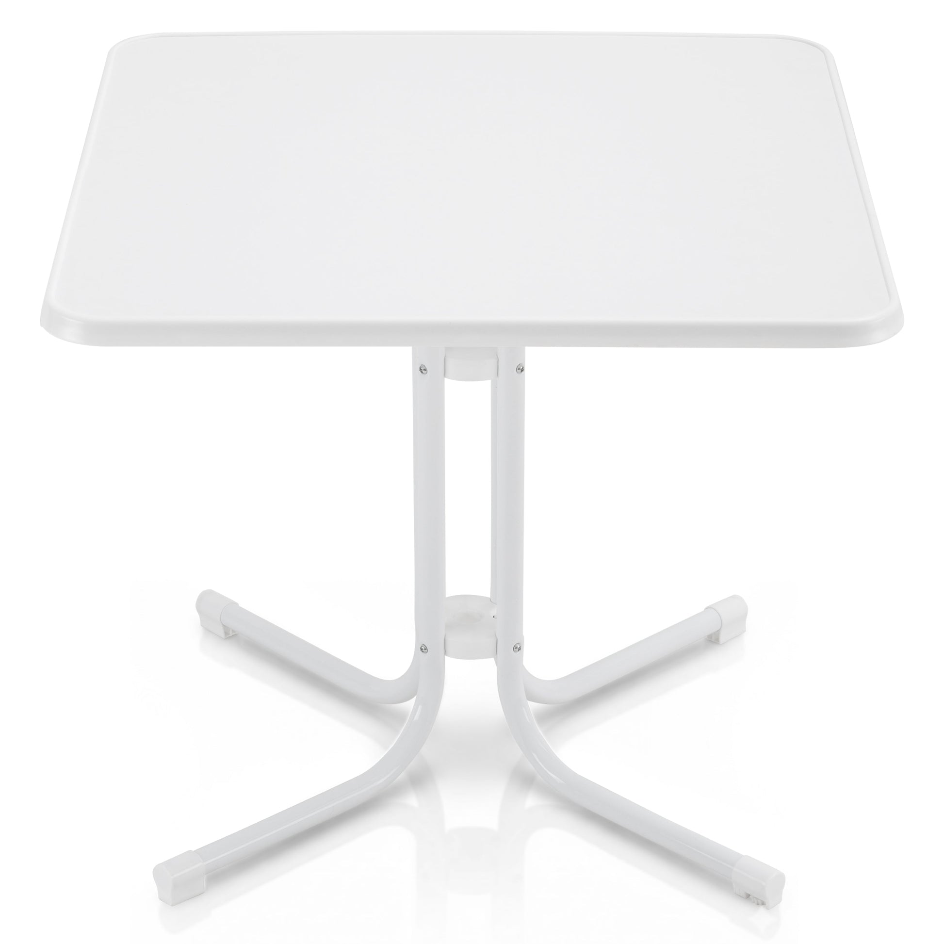 Klappbarer eckiger Bistrotisch Bistroni mit wasserfester, kratzfester Tischplatte und pulverbeschichtetem Stahlgestell für Balkon und Garten