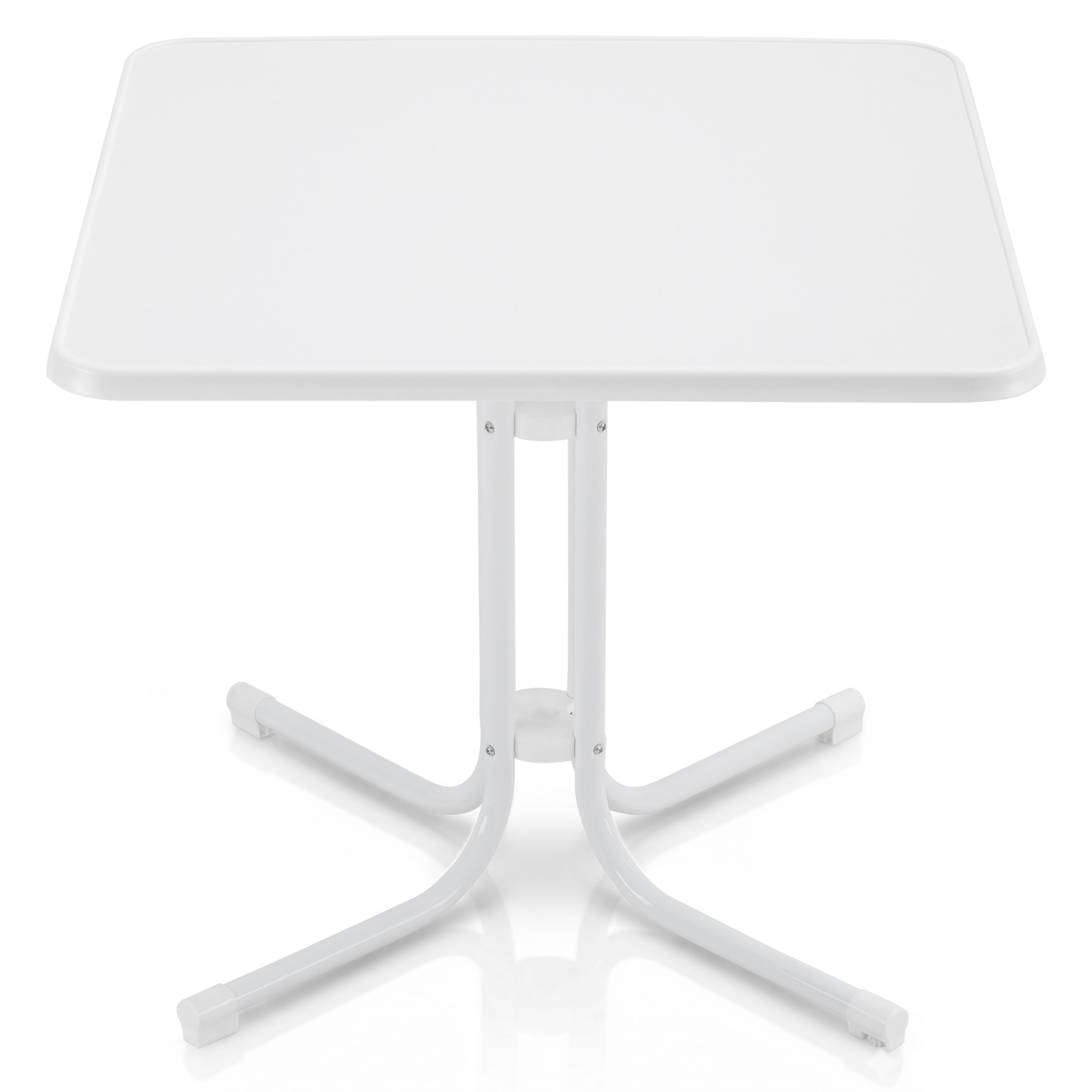 Klappbarer eckiger Bistrotisch Bistroni mit wasserfester, kratzfester Tischplatte und pulverbeschichtetem Stahlgestell für Balkon und Garten