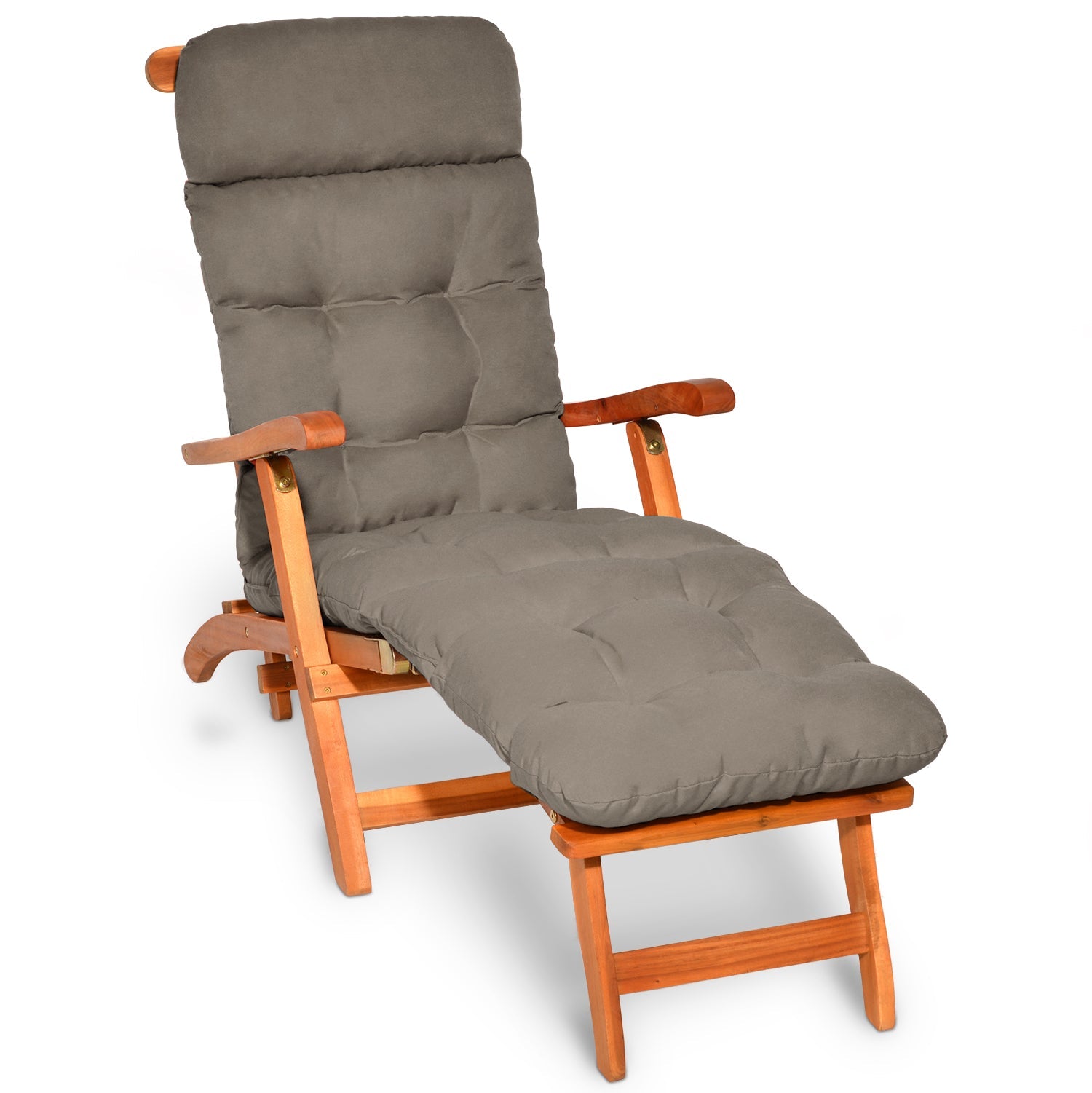 Beautissu Deckchair Auflage 175x45x8 cm mit weicher Schaumflockenfüllung und UV-beständigem Polyesterbezug für Gartenliegen