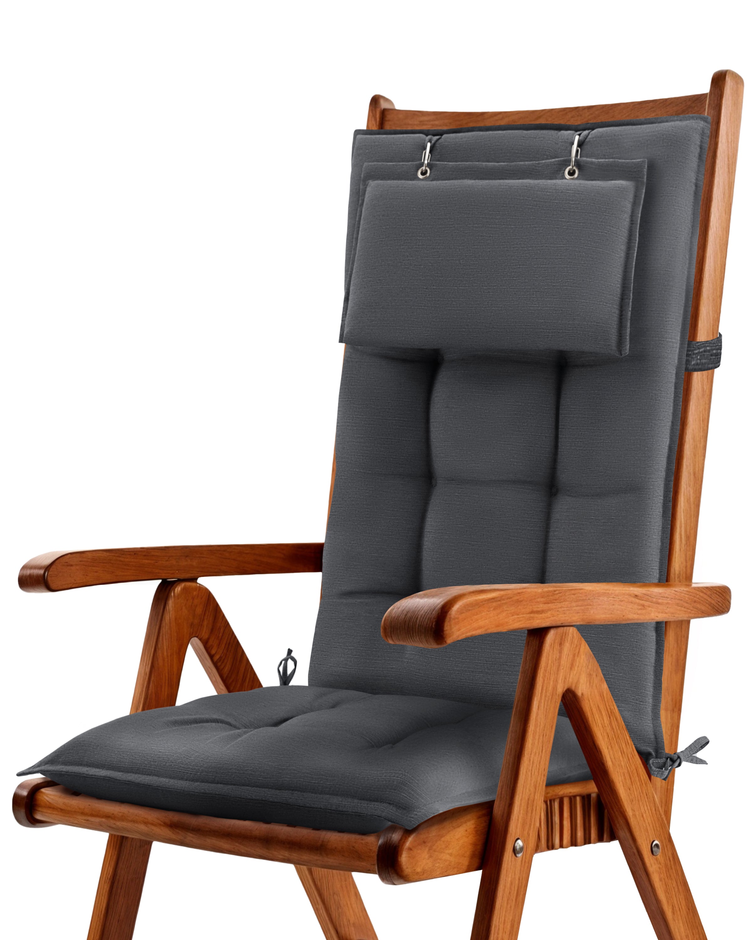 Beautissu Hochlehner Stuhlauflage 120x50x8 cm  – Gartenstuhl Sitzkisse