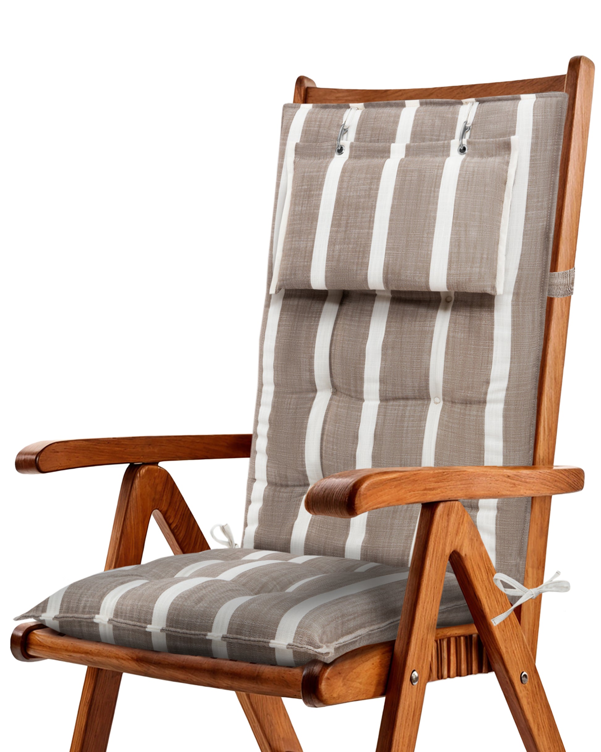 Beautissu Hochlehner Stuhlauflage 120x50x8 cm  – Gartenstuhl Sitzkisse