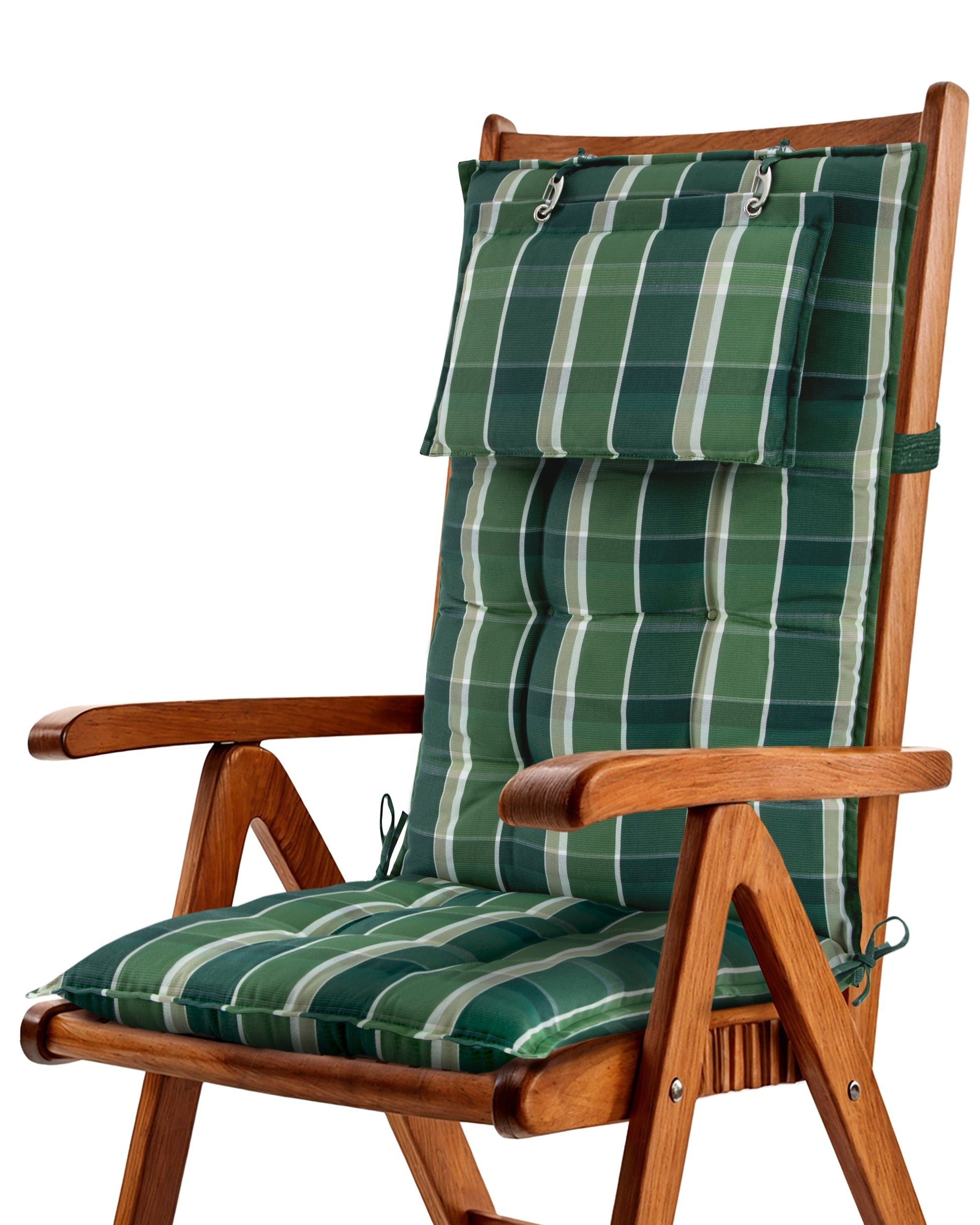 Bequeme Beautissu Hochlehner Auflage 120x50x8 cm in Grau mit flexiblem Kopfpolster und rutschfesten Bändern