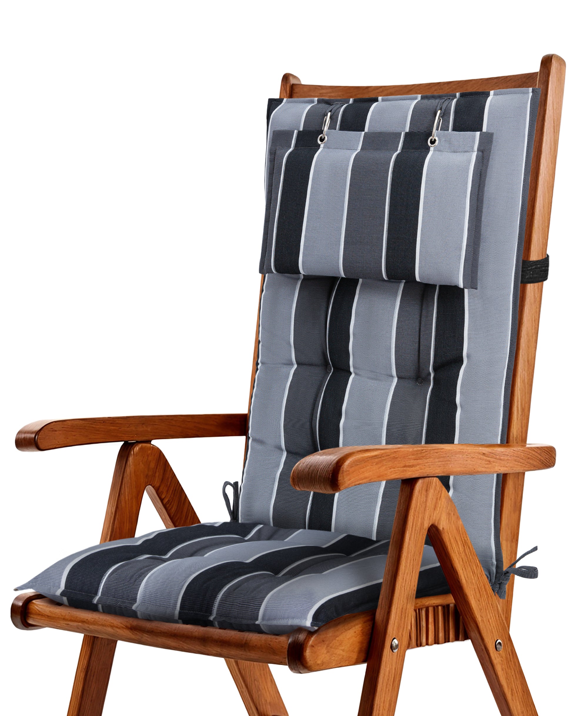 Beautissu Hochlehner Stuhlauflage 120x50x8 cm  – Gartenstuhl Sitzkisse