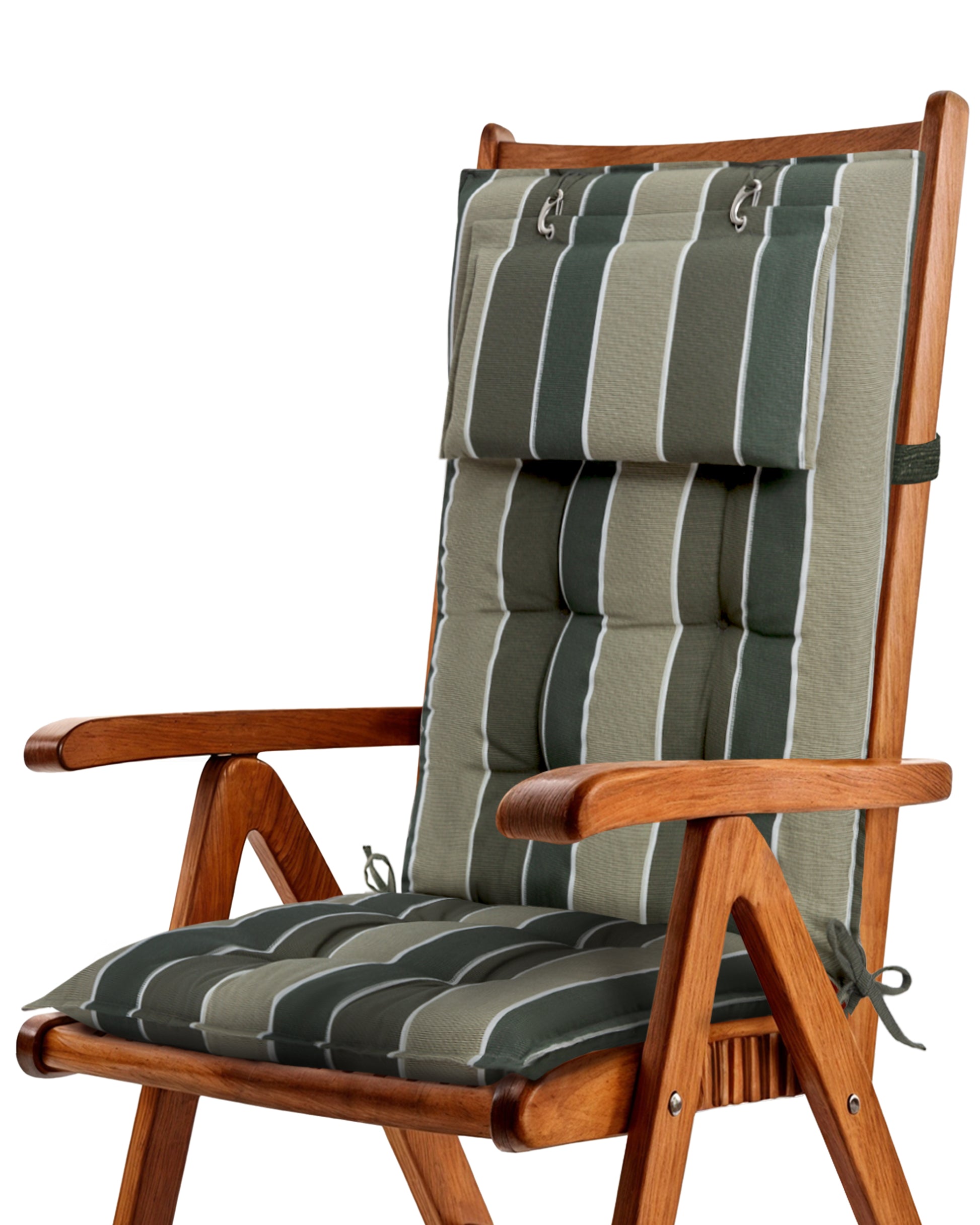 Beautissu Hochlehner Stuhlauflage 120x50x8 cm  – Gartenstuhl Sitzkisse