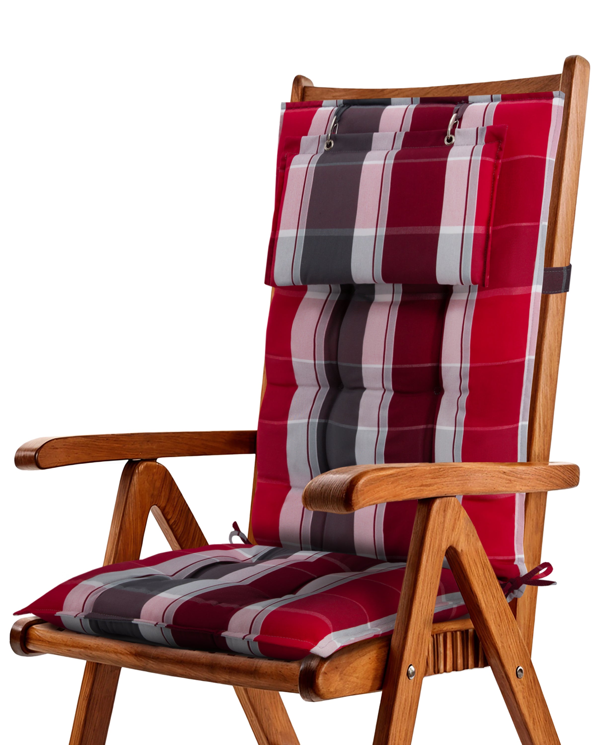 Beautissu Hochlehner Stuhlauflage 120x50x8 cm  – Gartenstuhl Sitzkisse