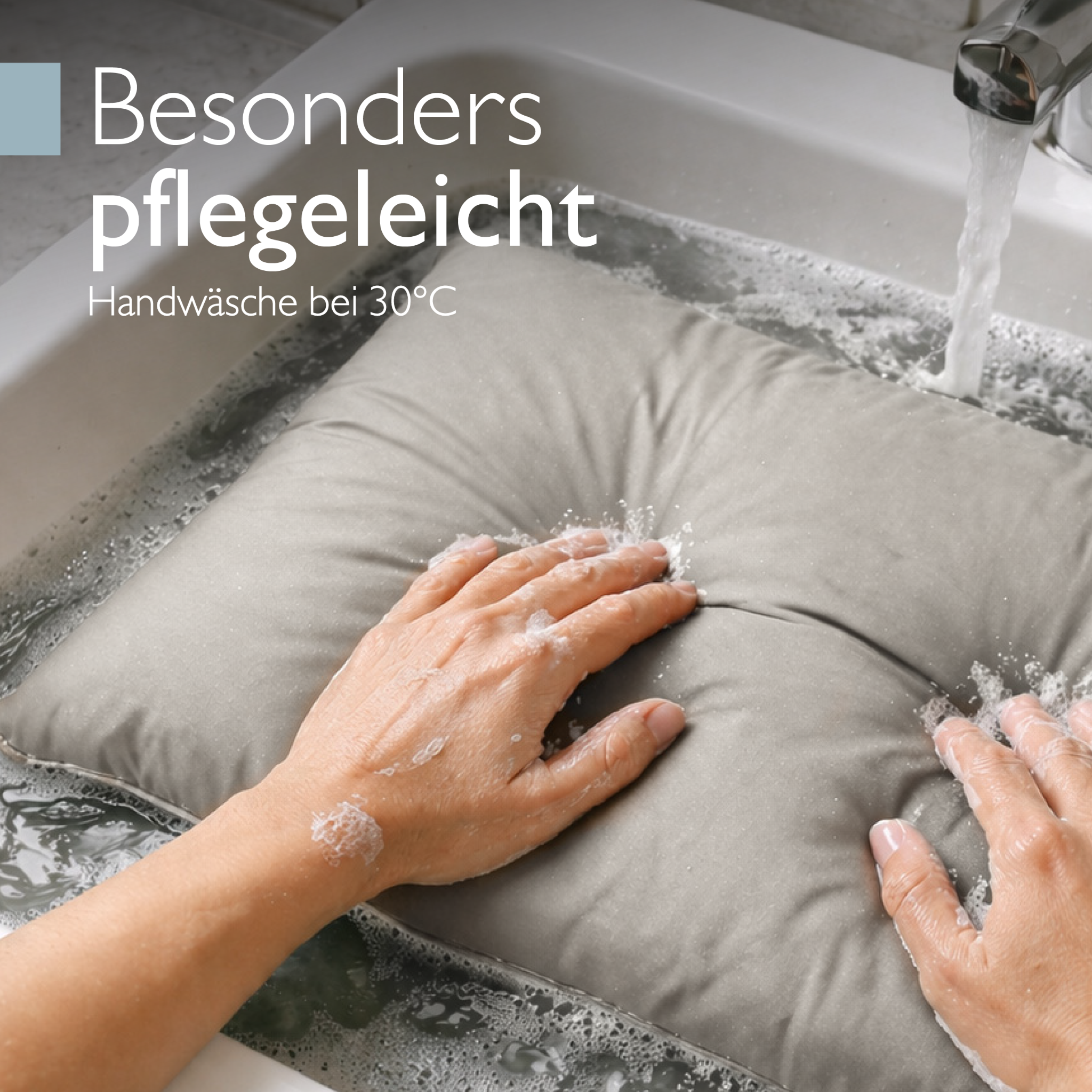 Hellgraues Beautissu Outdoor Lounge Rückenkissen und Sitzkissen 10-12 cm dick mit Karostruktur und Paspelierung