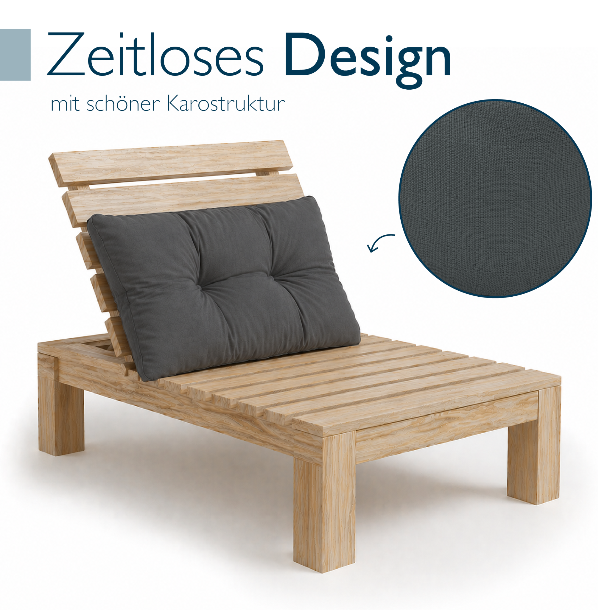 Outdoor Lounge Rückenkissen & Sitzkissen 10/12 cm dick Anthrazit - Loungekissen xLuna