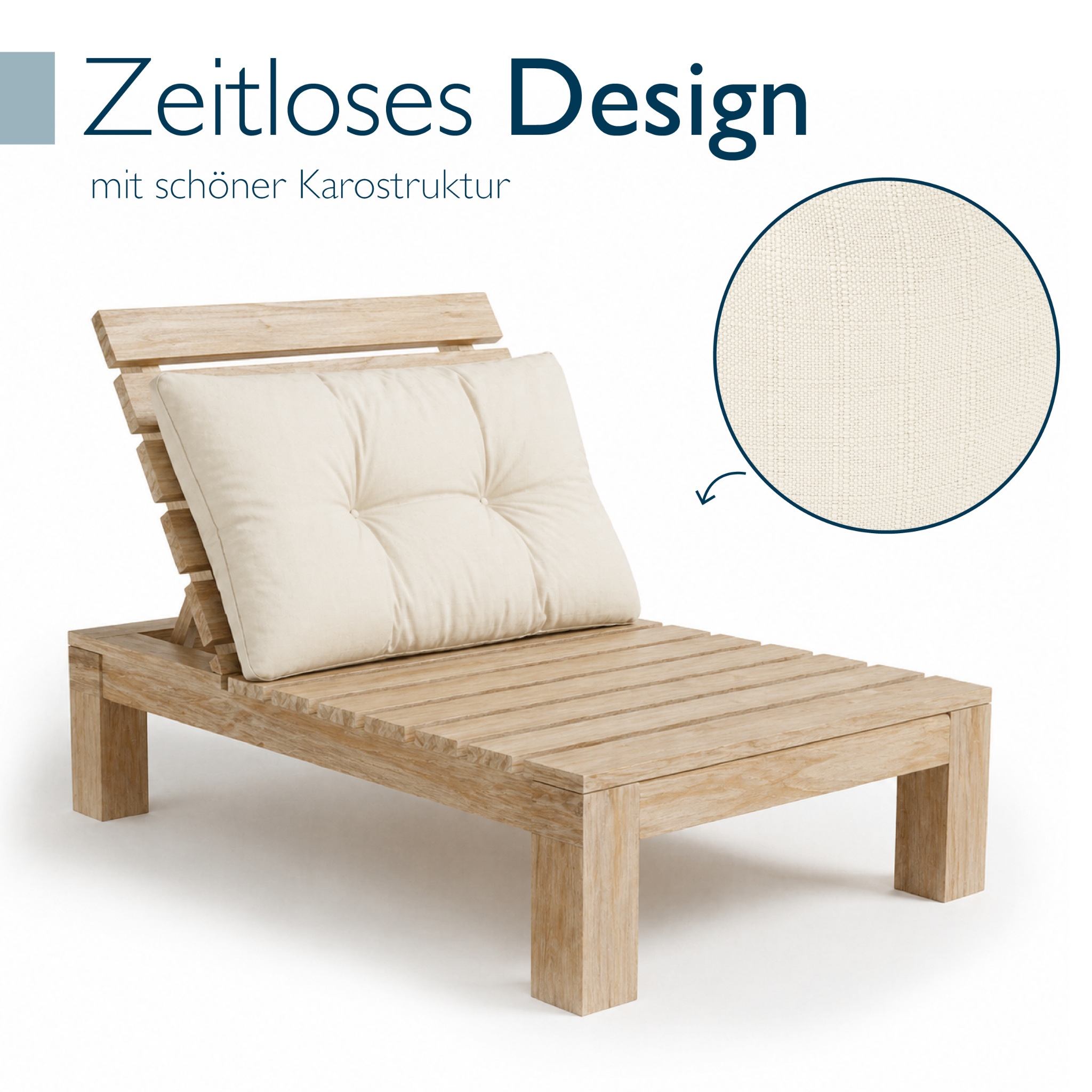 Outdoor Lounge Rückenkissen & Sitzkissen 10/12 cm dick Natur - Loungekissen xLuna