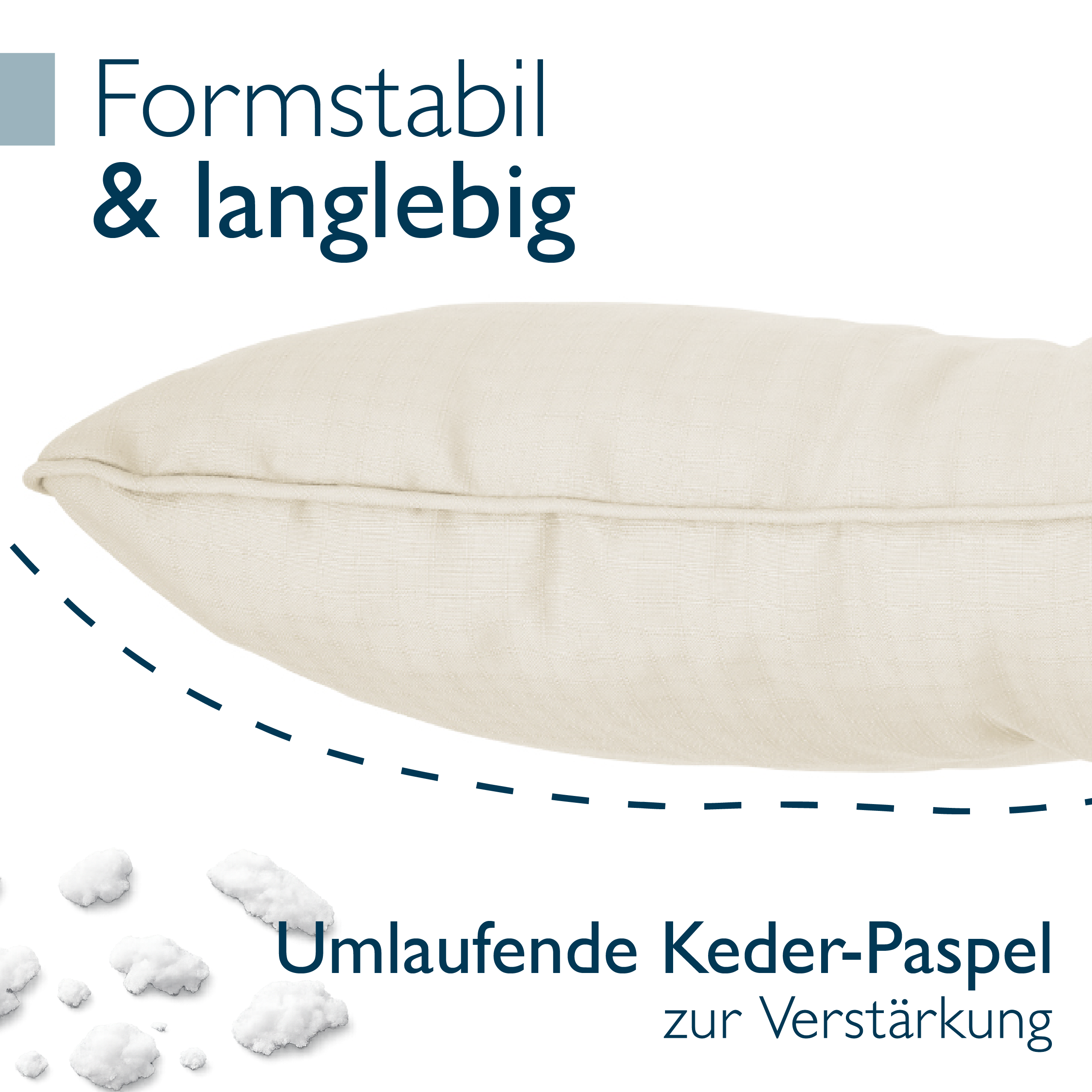 Outdoor Lounge Rückenkissen & Sitzkissen 10/12 cm dick Natur - Loungekissen xLuna