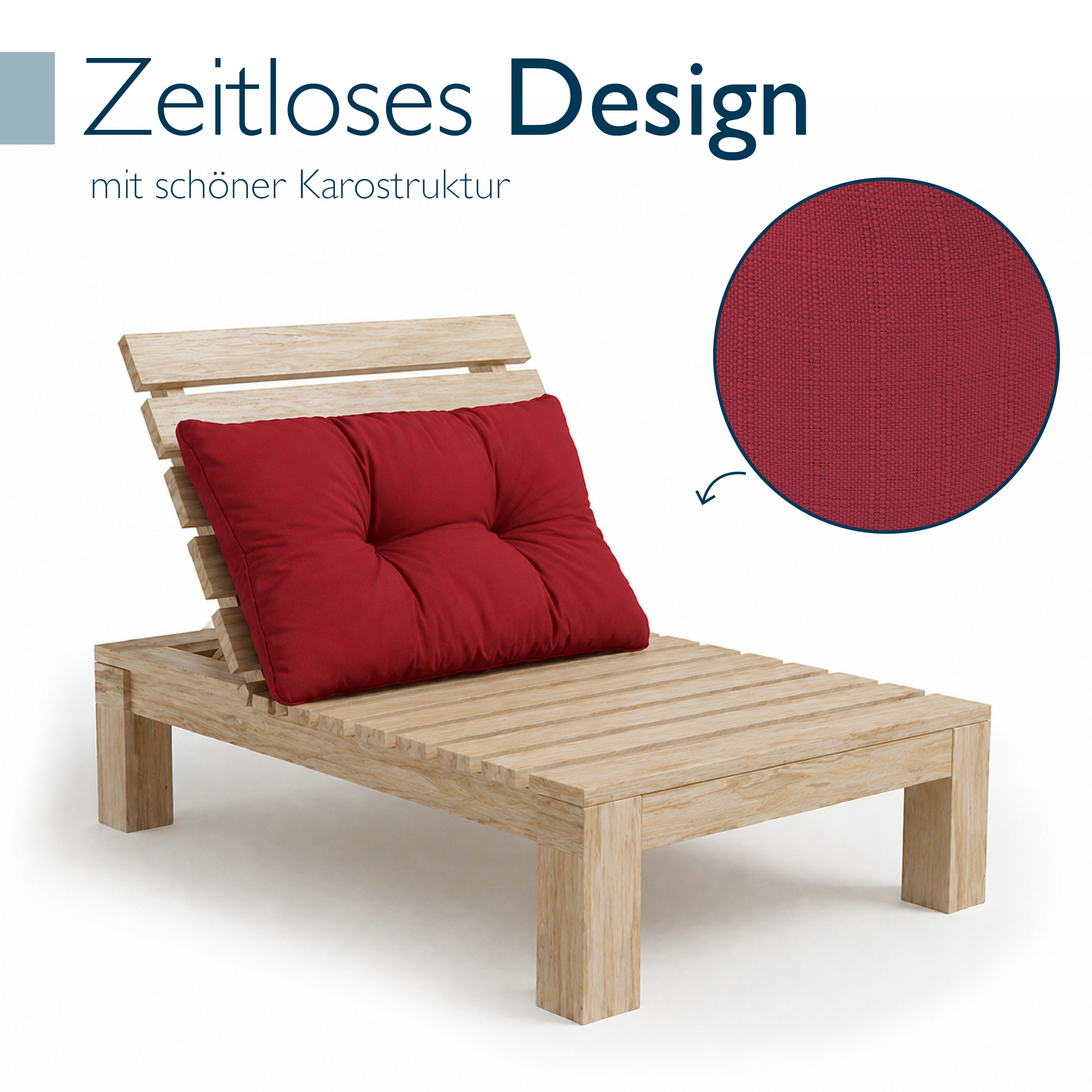 Outdoor Lounge Rückenkissen & Sitzkissen 10/12 cm dick Rot - Loungekissen xLuna