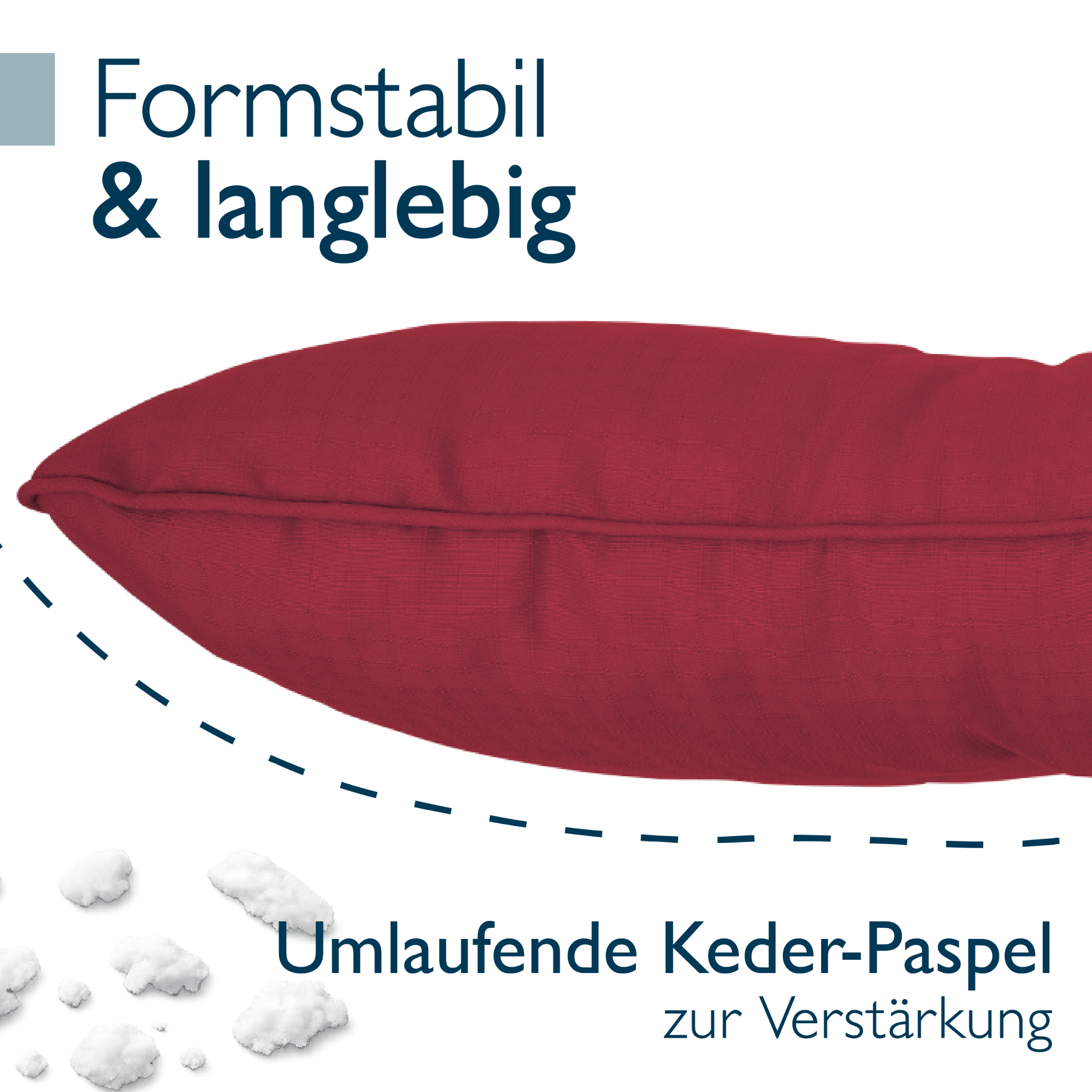 Outdoor Lounge Rückenkissen & Sitzkissen 10/12 cm dick Rot - Loungekissen xLuna