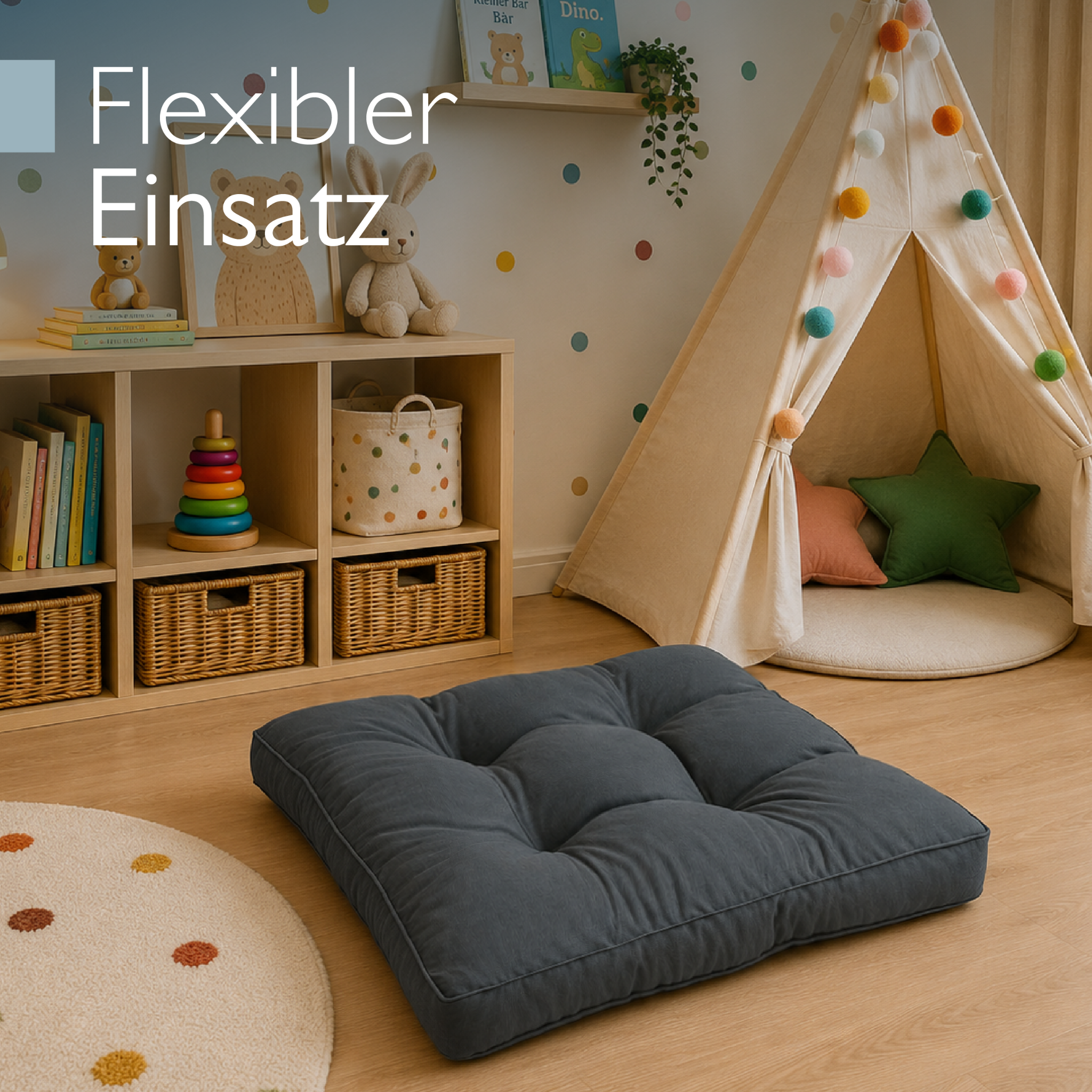 Outdoor Lounge Rückenkissen & Sitzkissen 10/12 cm dick Anthrazit - Loungekissen xLuna