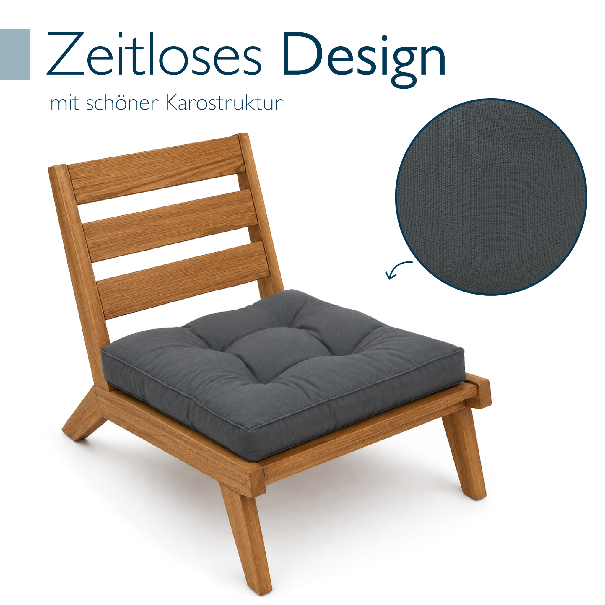 Outdoor Lounge Rückenkissen & Sitzkissen 10/12 cm dick Anthrazit - Loungekissen xLuna