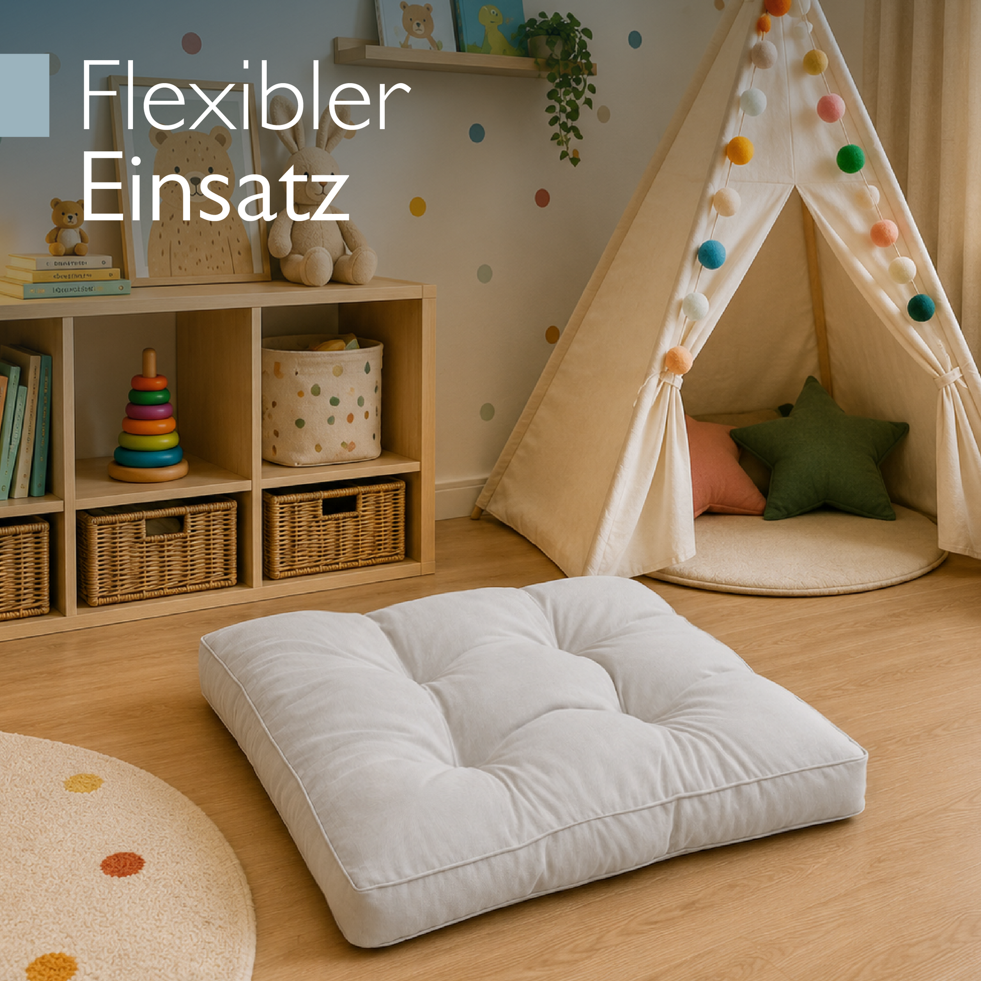 Hellgraues Beautissu Outdoor Lounge Rückenkissen und Sitzkissen mit 10/12 cm Dicke und Karostruktur