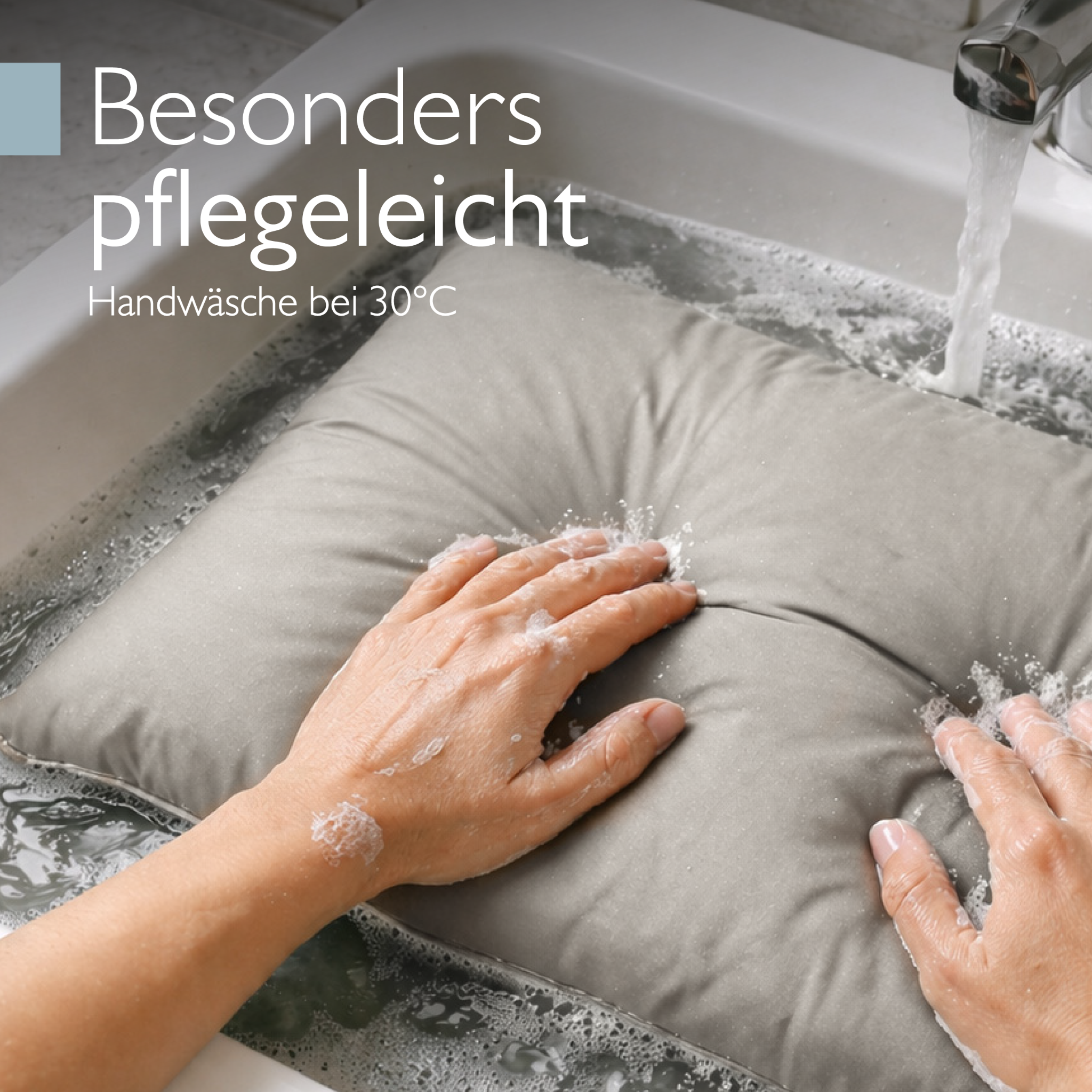 Hellgraue Beautissu Outdoor Lounge Rückenkissen und Sitzkissen mit Karostruktur, 10/12 cm dick, formstabil und pflegeleicht